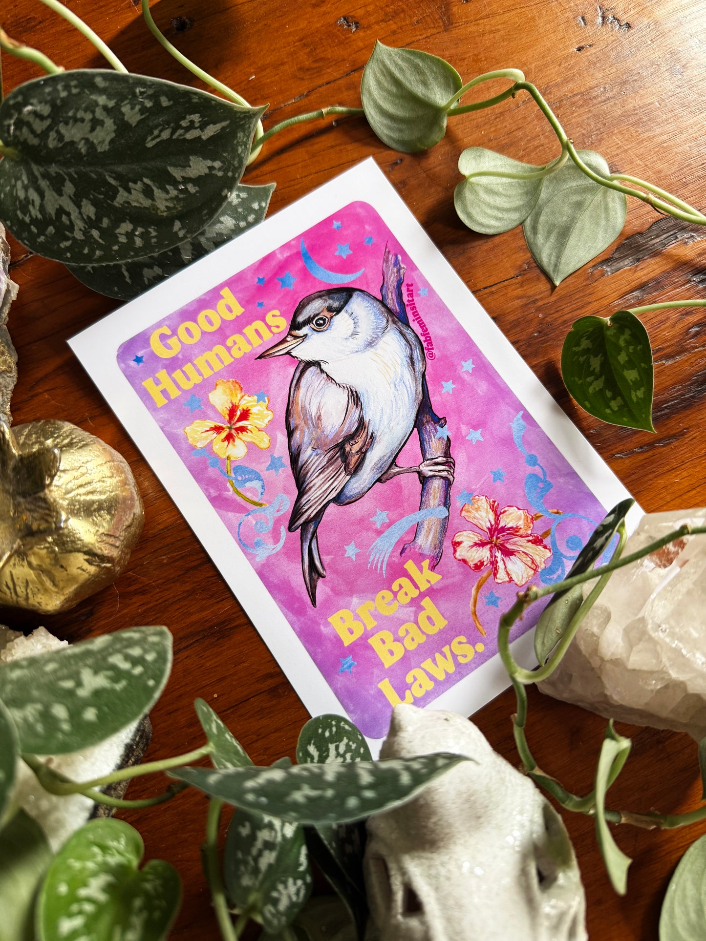 Good Humans Break Bad Laws: Feminist Art Print