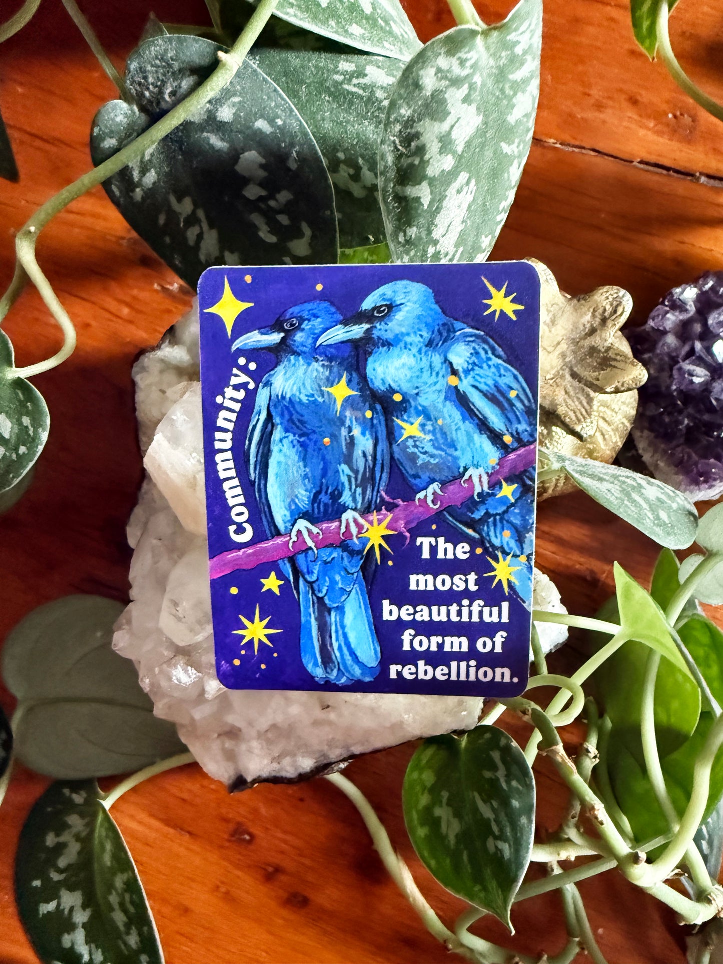 Community is the most beautiful form of rebellion: feminist sticker
