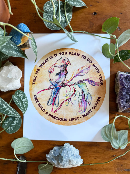 Tell me what is you plant to do with your one wild & precious life, Mary Oliver⁠: Feminist Art Print