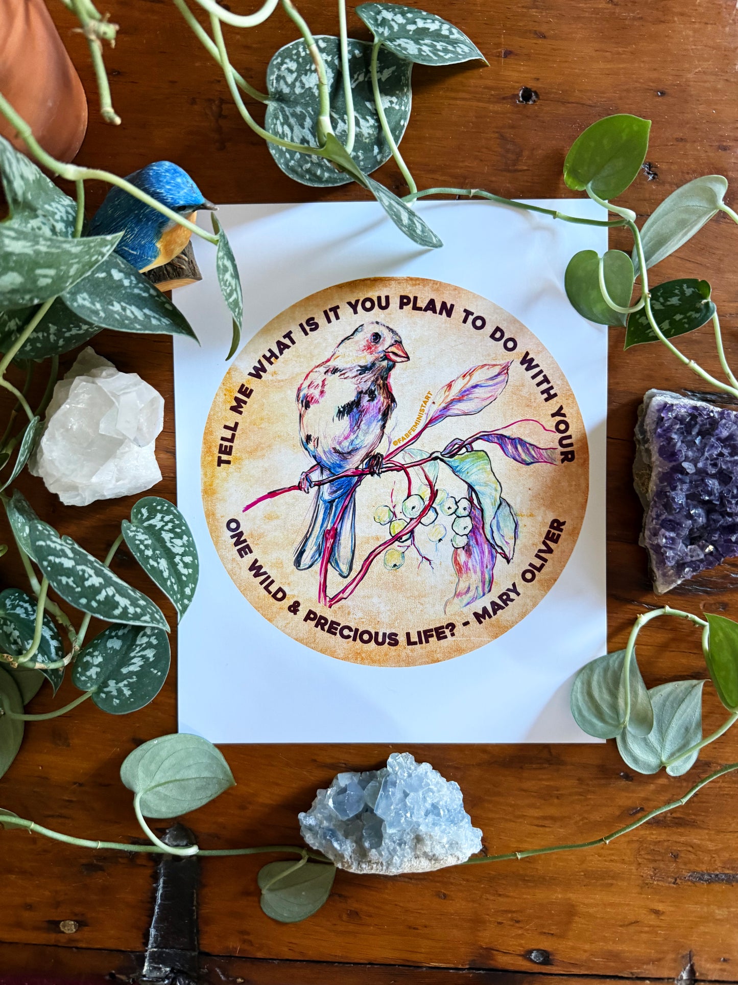 Tell me what is you plant to do with your one wild & precious life, Mary Oliver⁠: Feminist Art Print