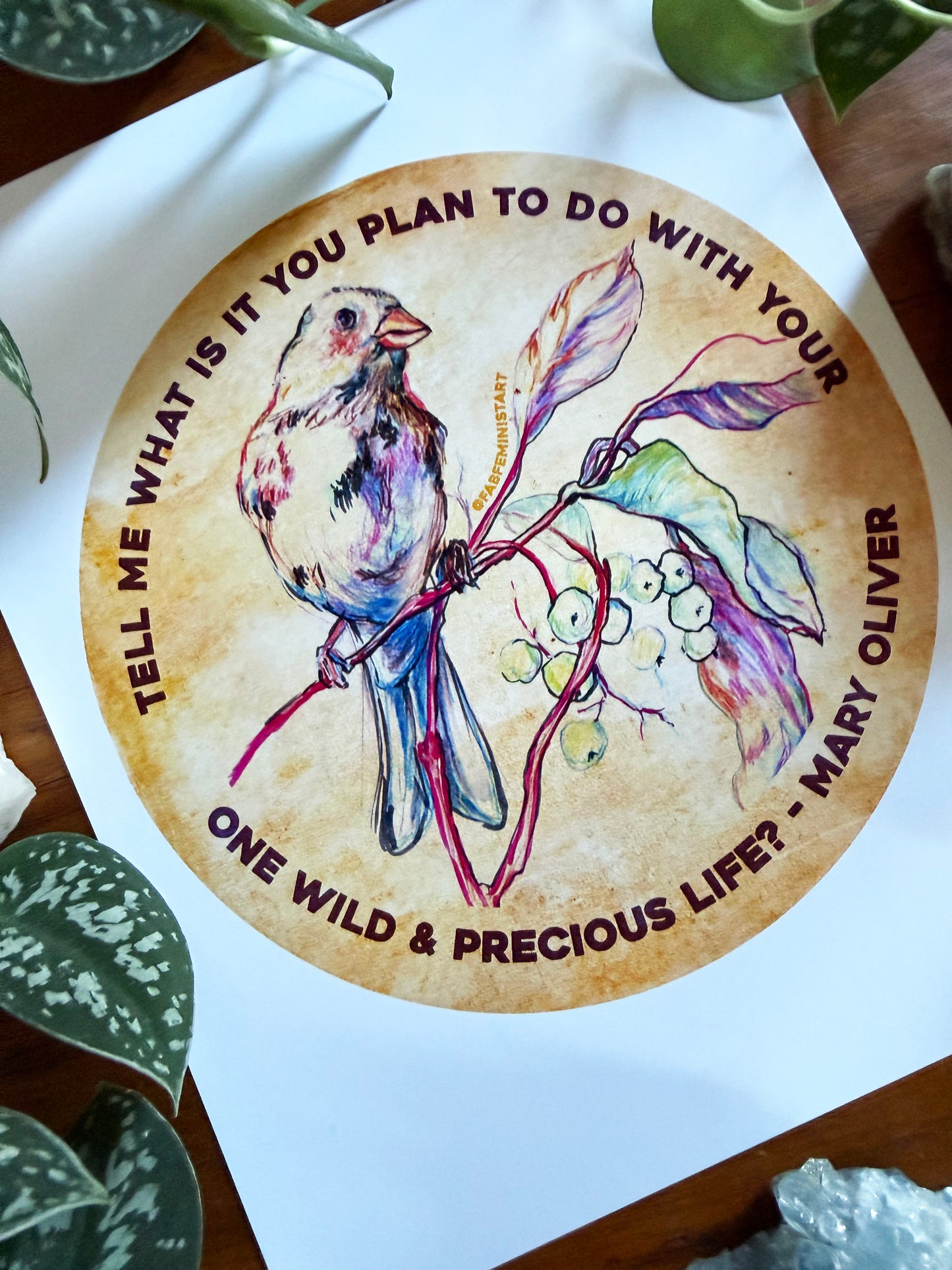 Tell me what is you plant to do with your one wild & precious life, Mary Oliver⁠: Feminist Art Print
