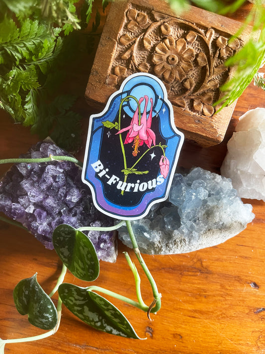 Bi-Furious: LGBTQ Pride Sticker