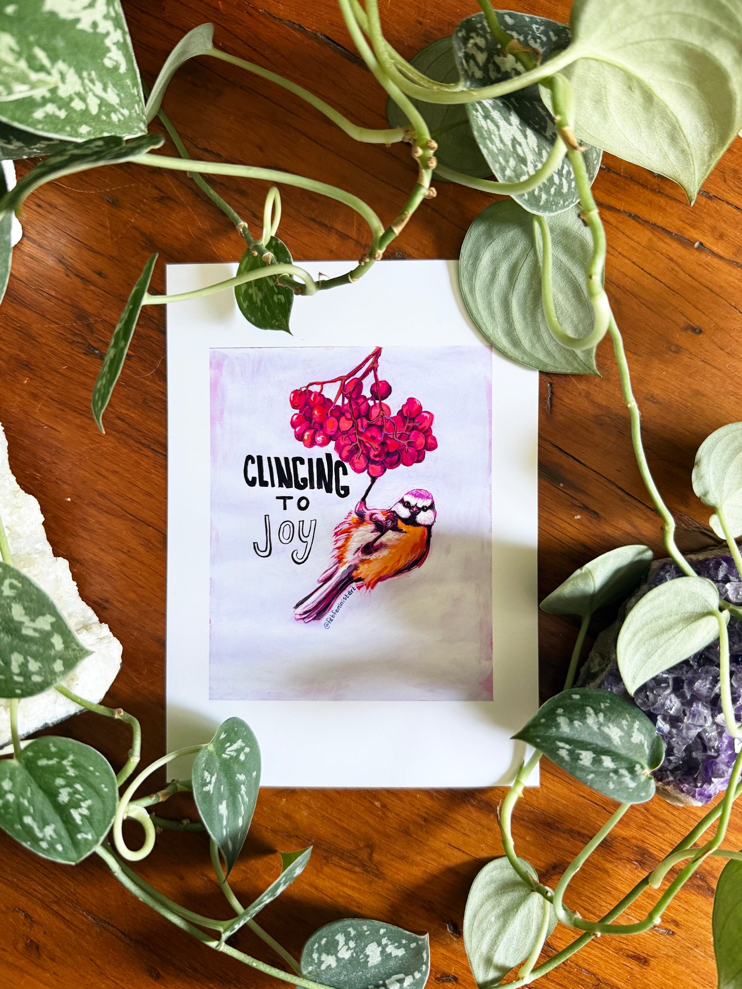 Clinging To Joy: Mental Health Art Print