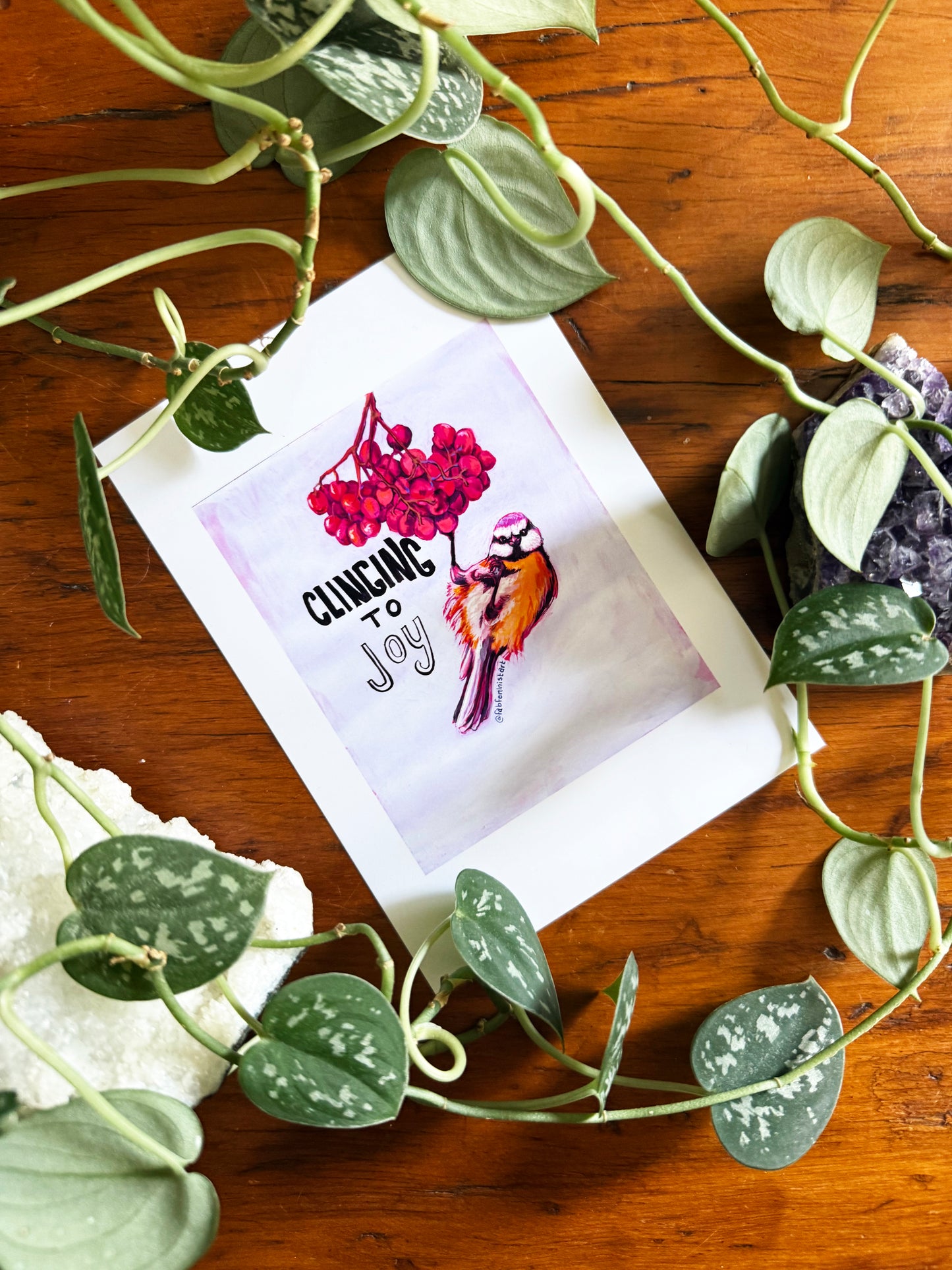 Clinging To Joy: Mental Health Art Print