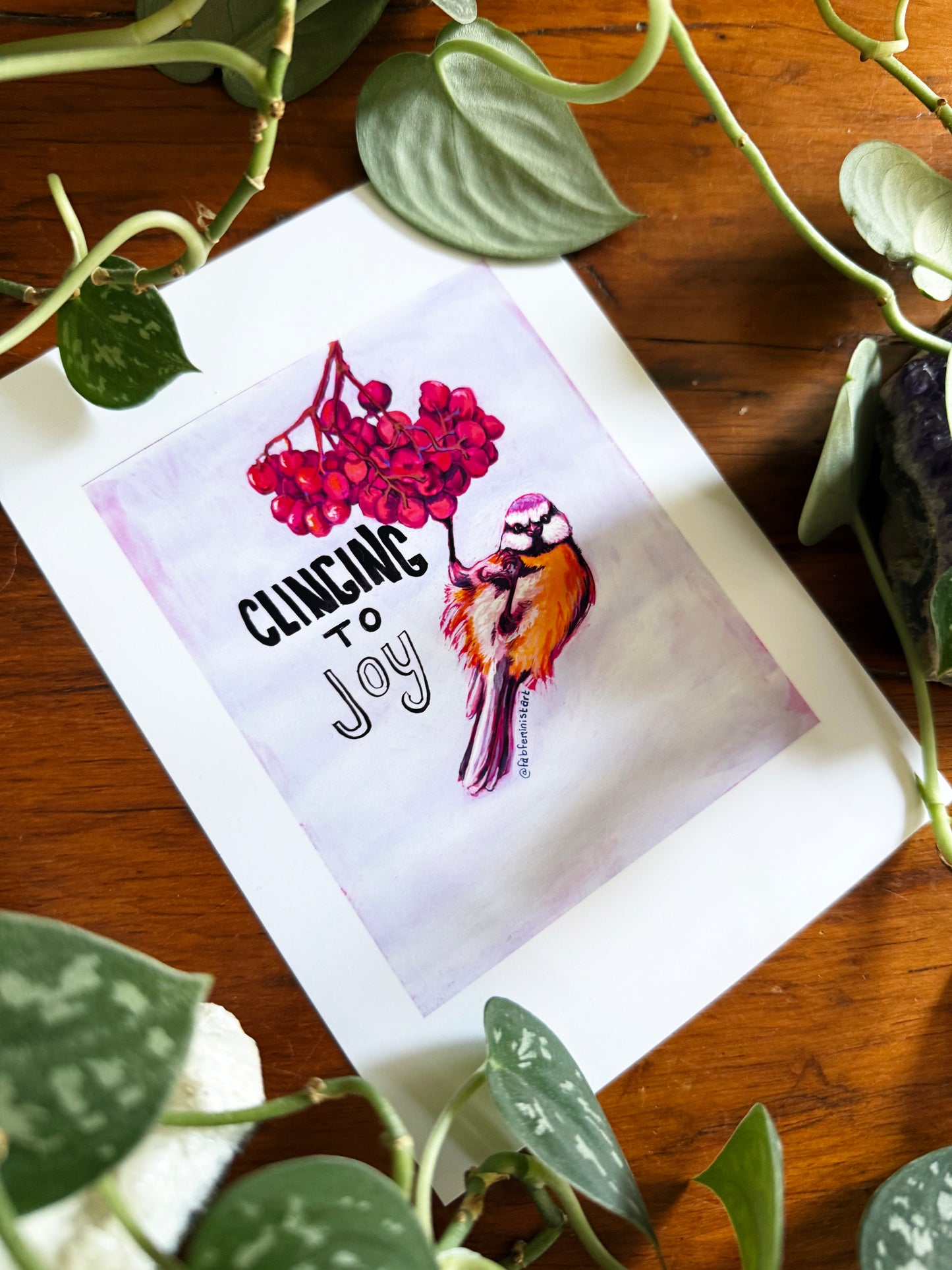 Clinging To Joy: Mental Health Art Print