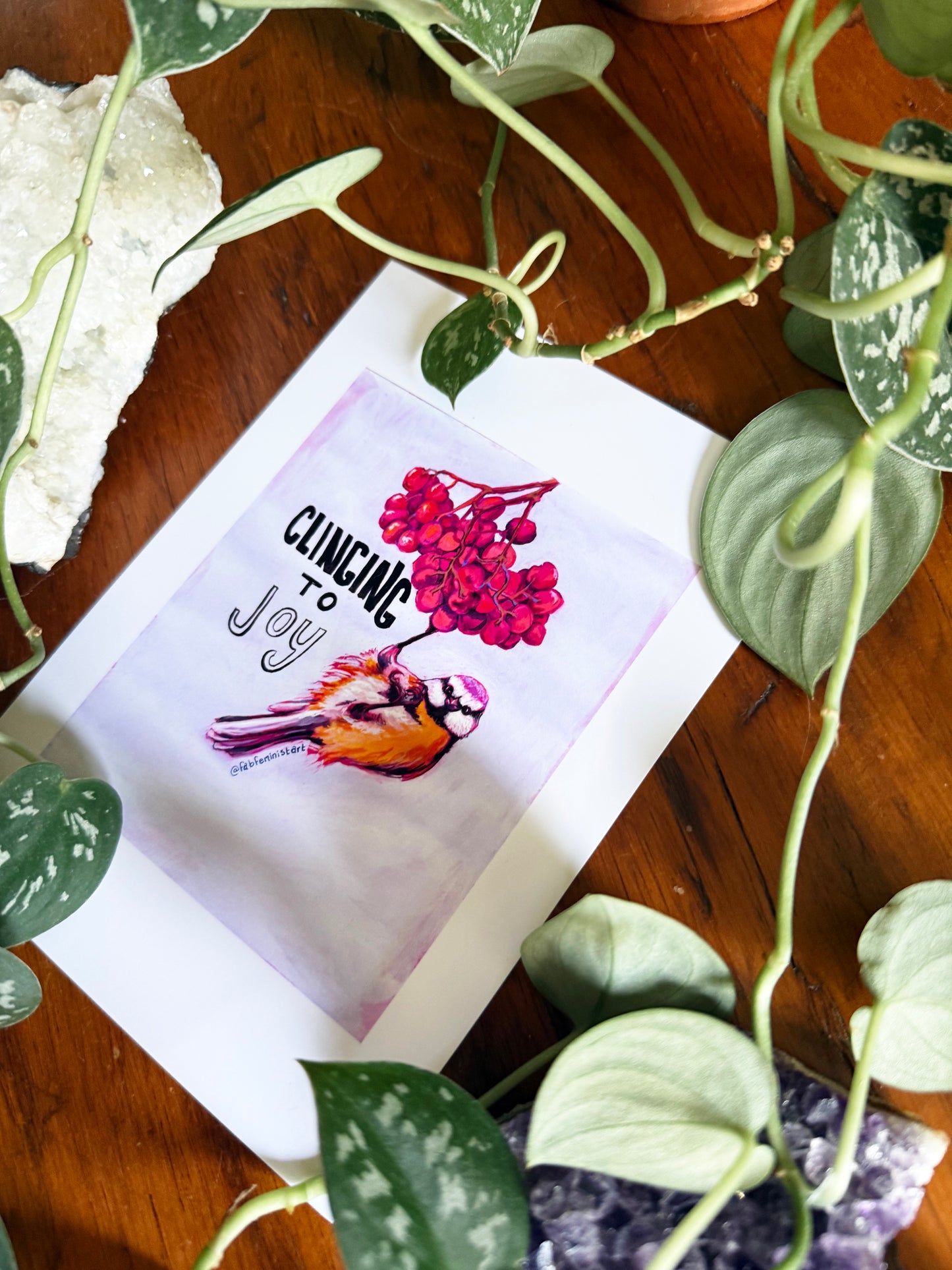 Clinging To Joy: Mental Health Art Print