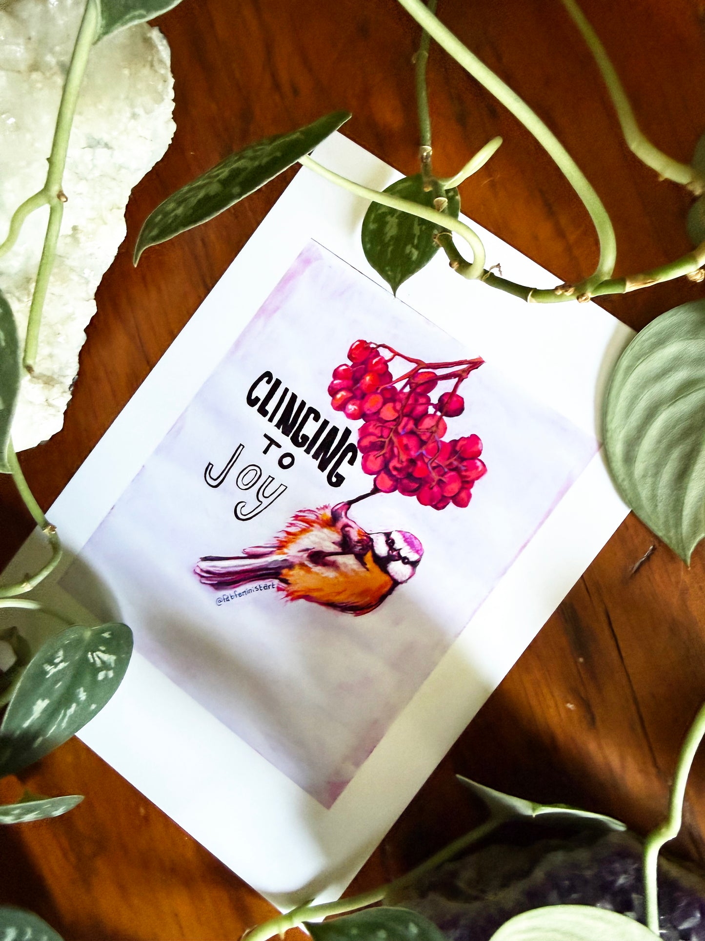Clinging To Joy: Mental Health Art Print