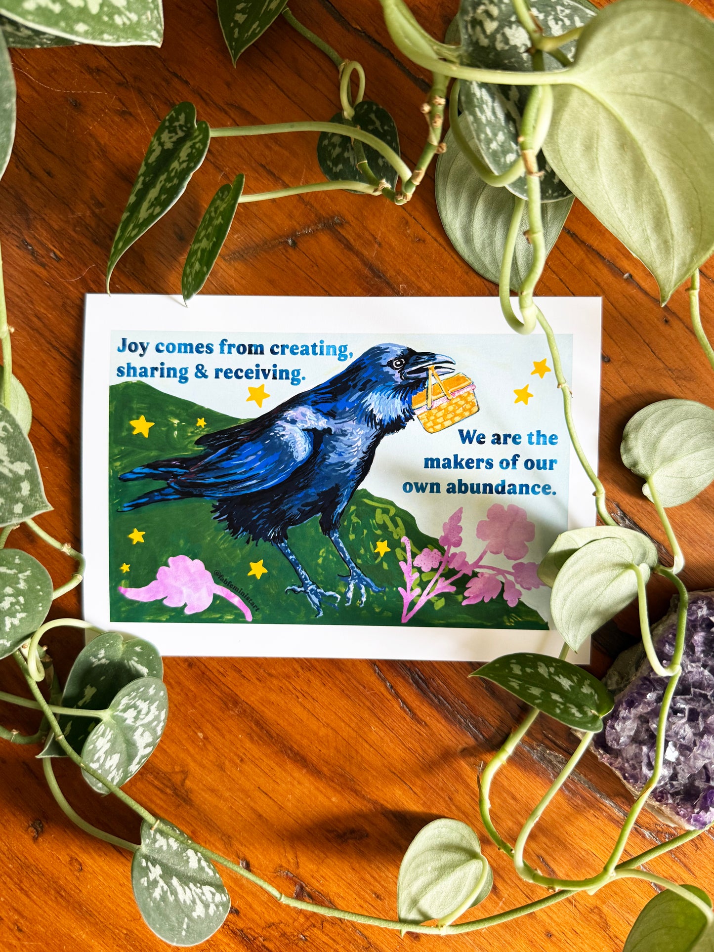 Joy comes from creating, sharing and receiving: feminist art print