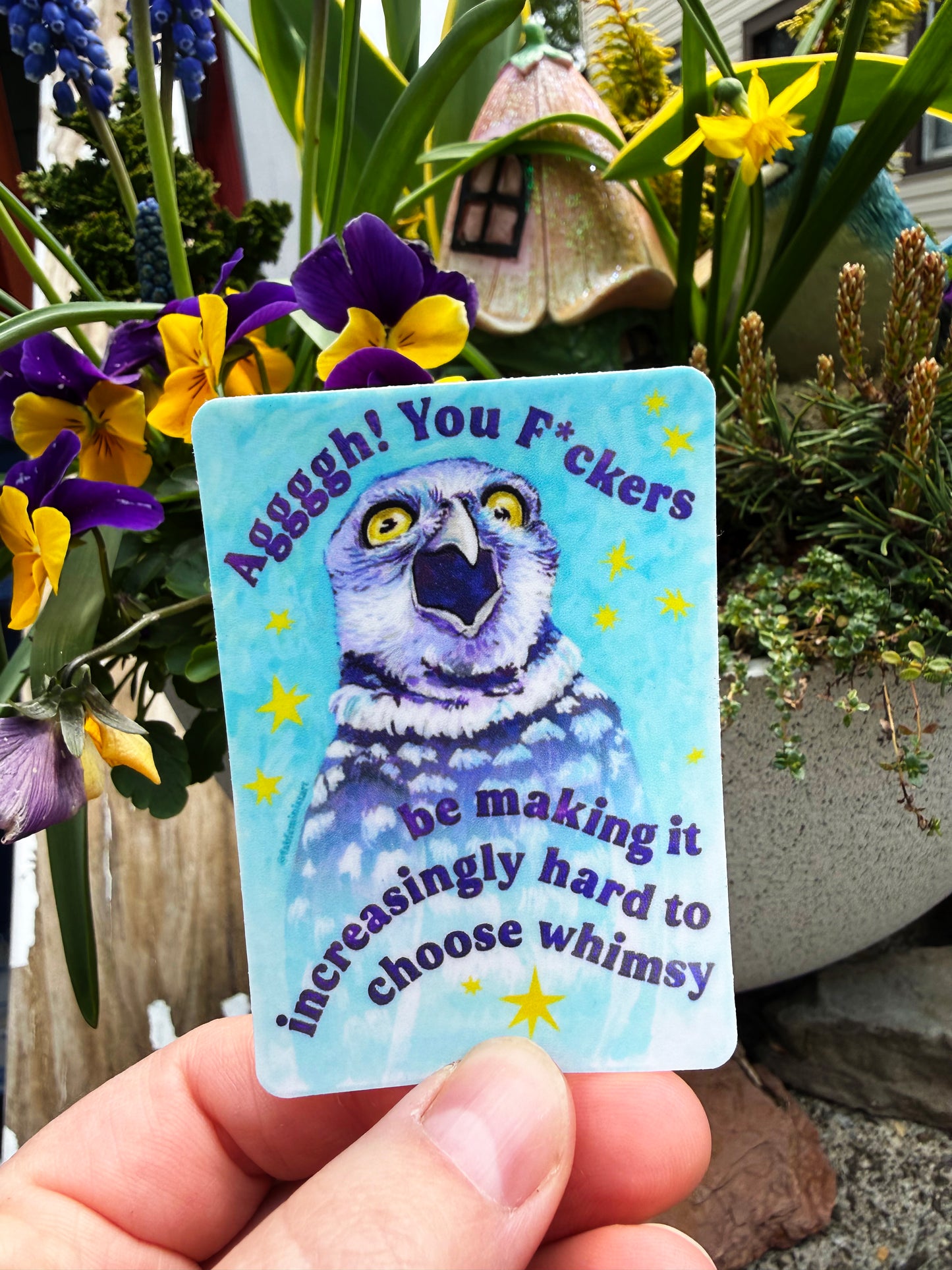 Agggh you f*ckers be making it hard to choose whimsy: feminist sticker