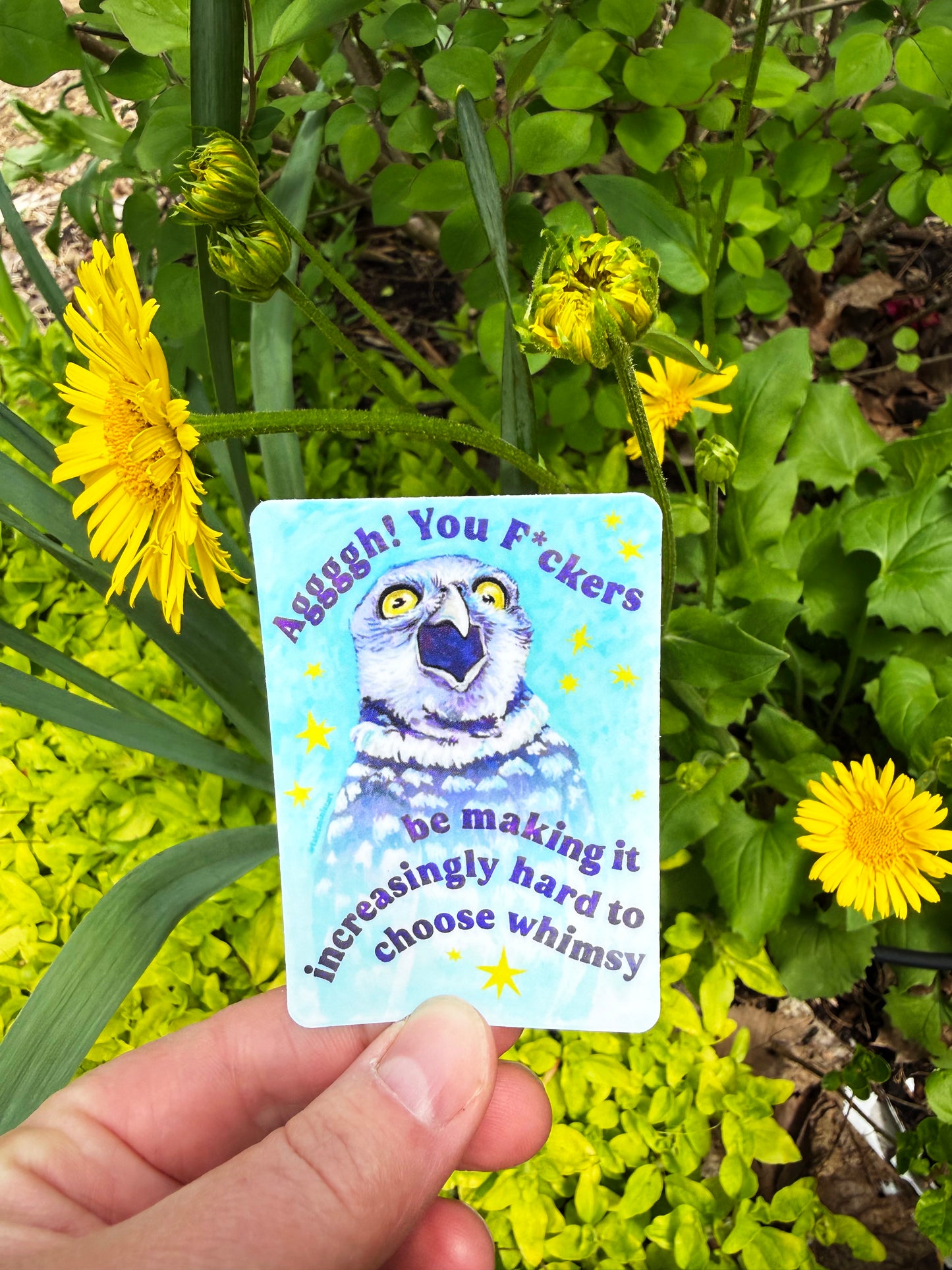 Agggh you f*ckers be making it hard to choose whimsy: feminist sticker