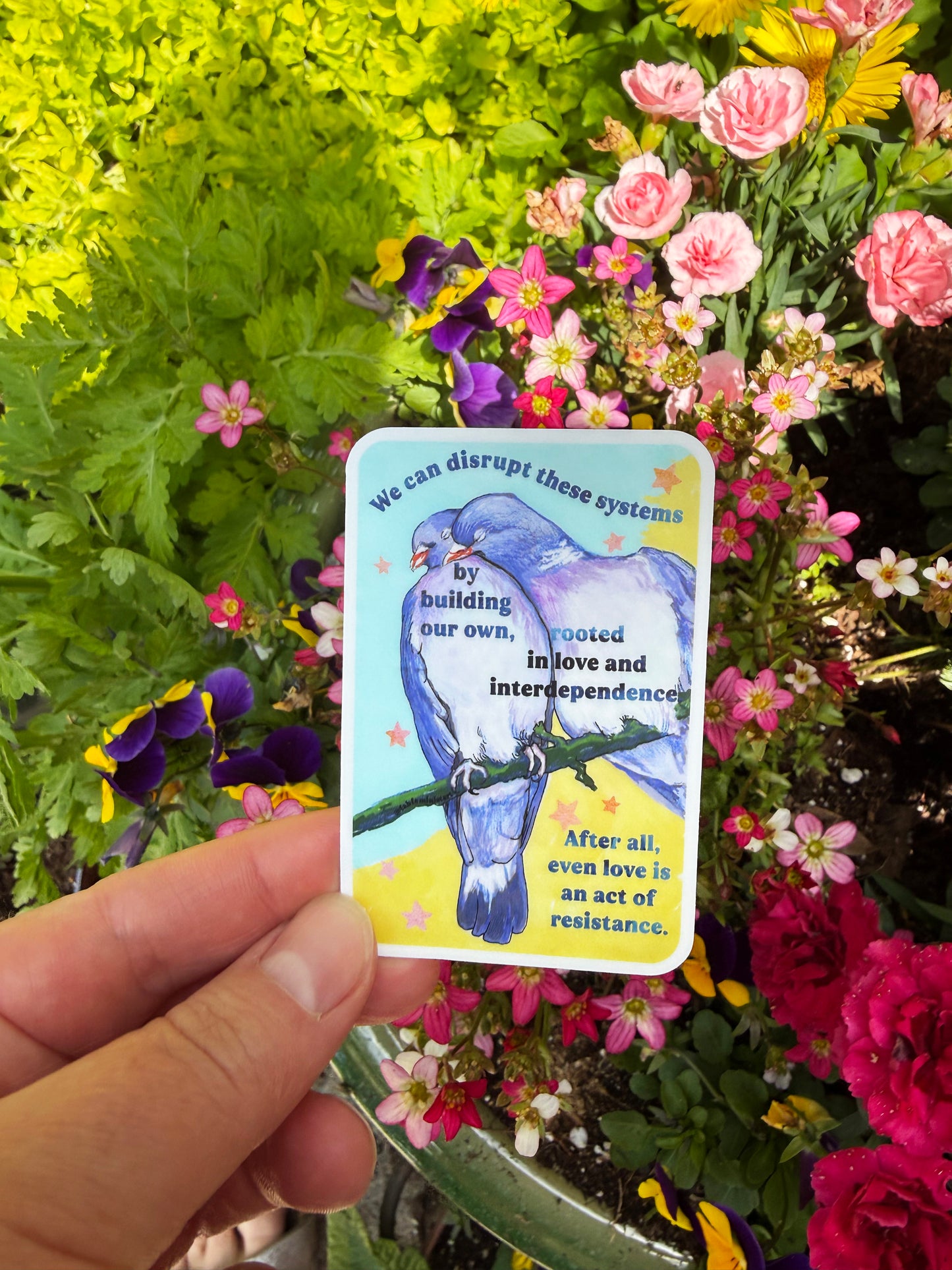 We can disrupt these systems by building our own: feminist sticker