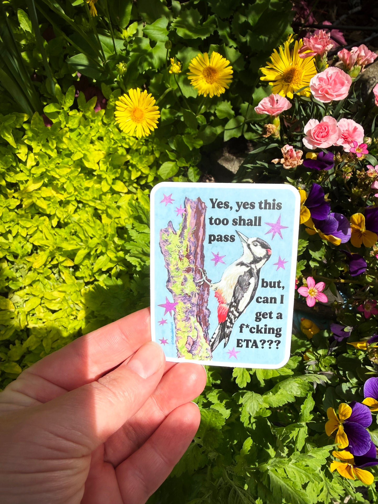 Yes yes this too shall pass but can I get an eta: feminist sticker