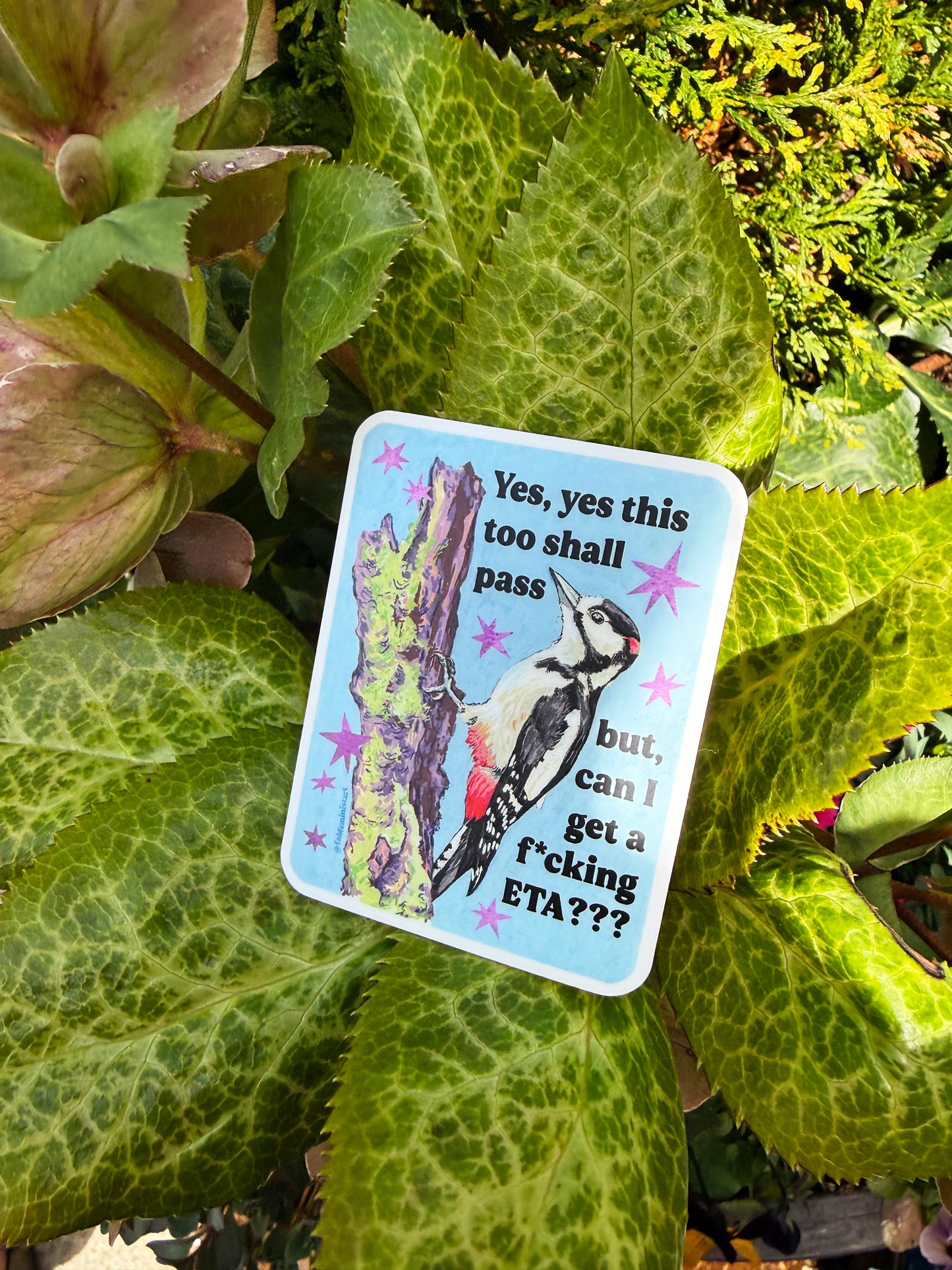 Yes yes this too shall pass but can I get an eta: feminist sticker