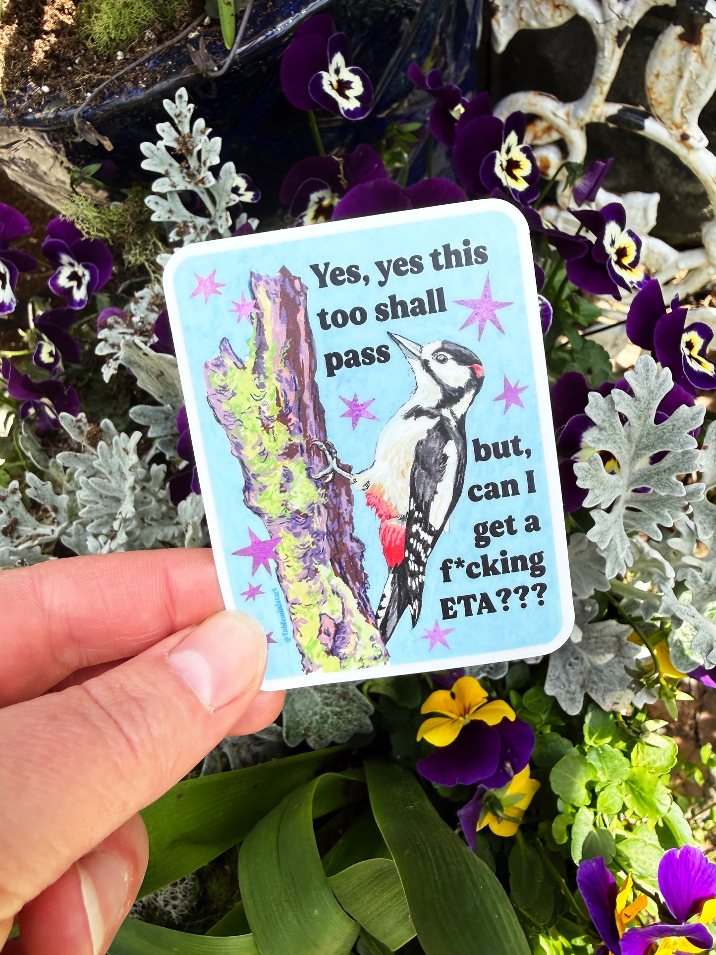 Yes yes this too shall pass but can I get an eta: feminist sticker