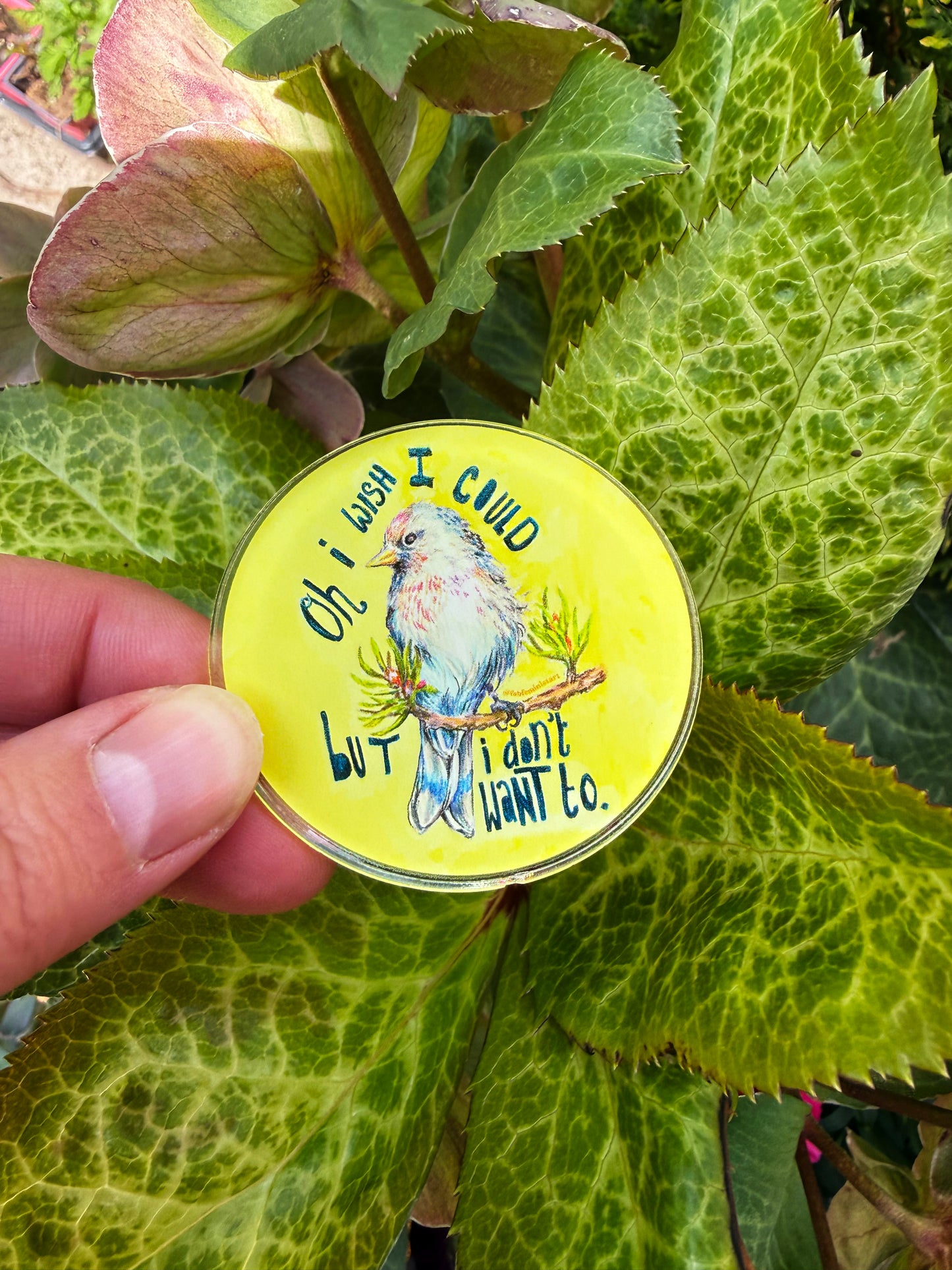 Oh I Wish I Could But I Don't Want To: Lapel Pin