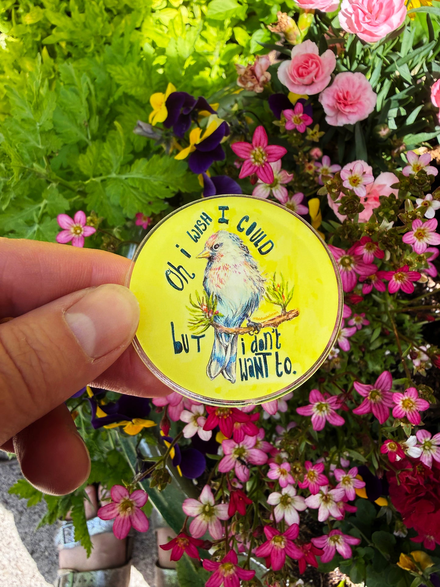 Oh I Wish I Could But I Don't Want To: Lapel Pin