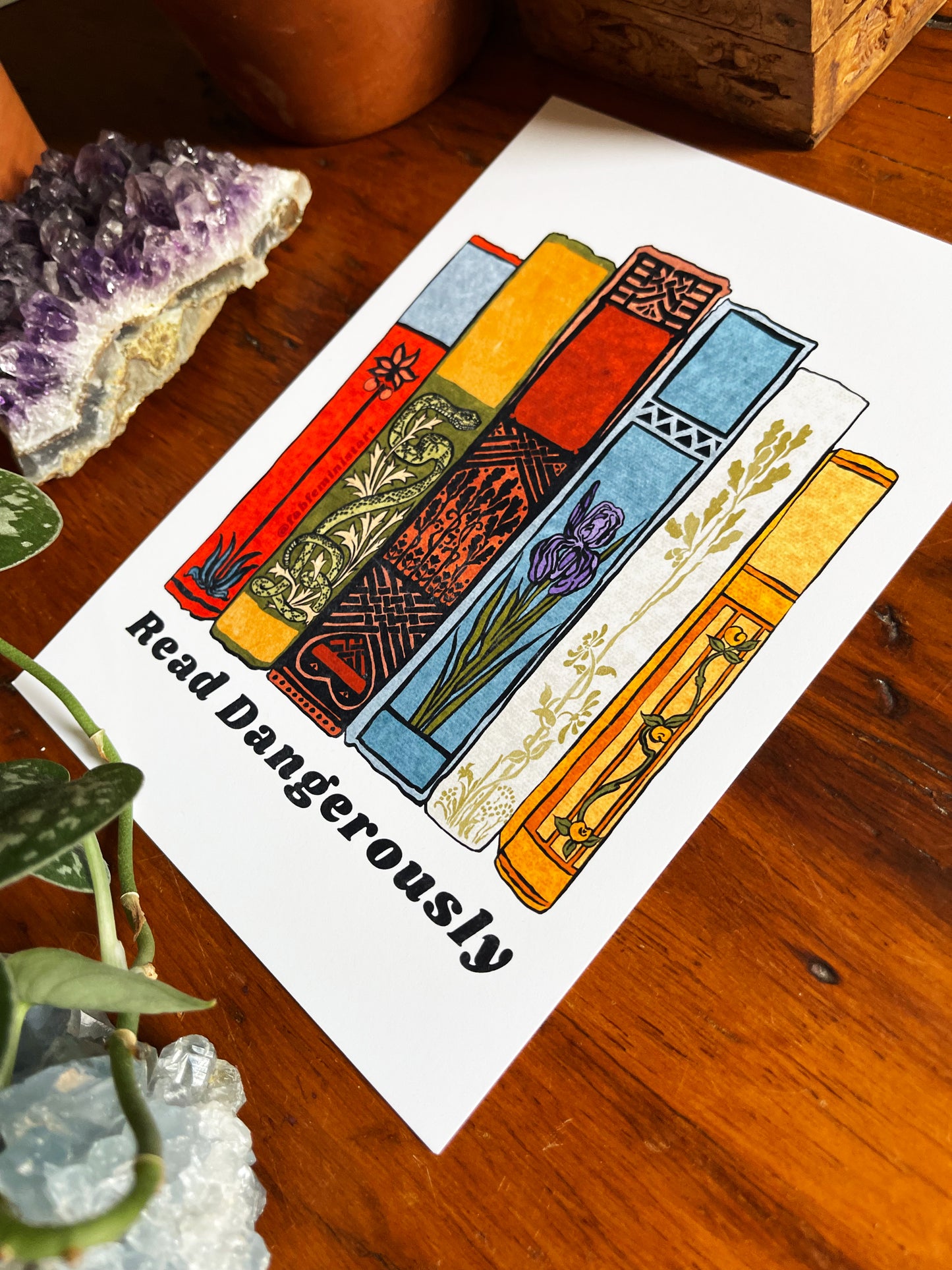 Read Dangerously: book lover print