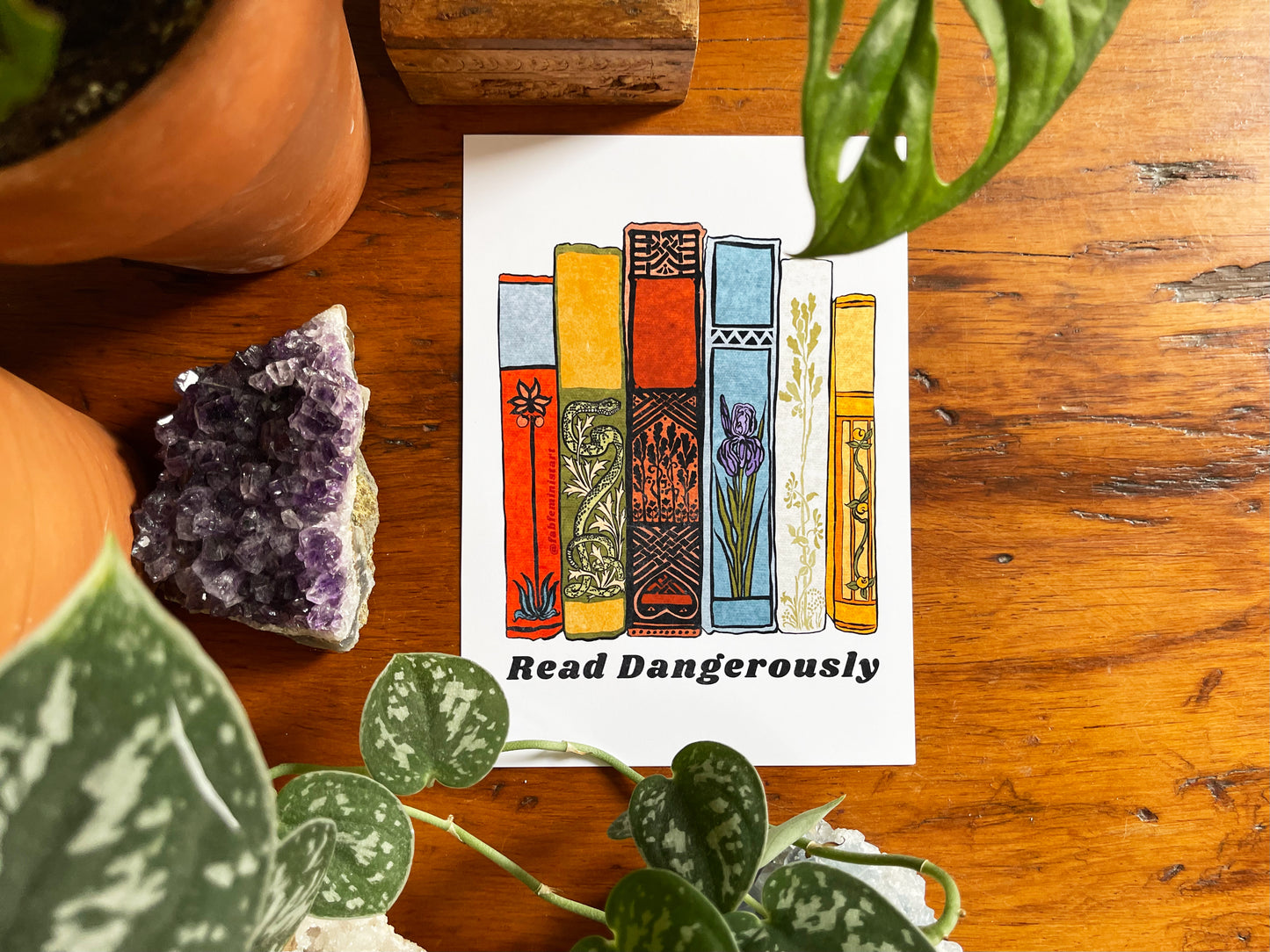 Read Dangerously: book lover print