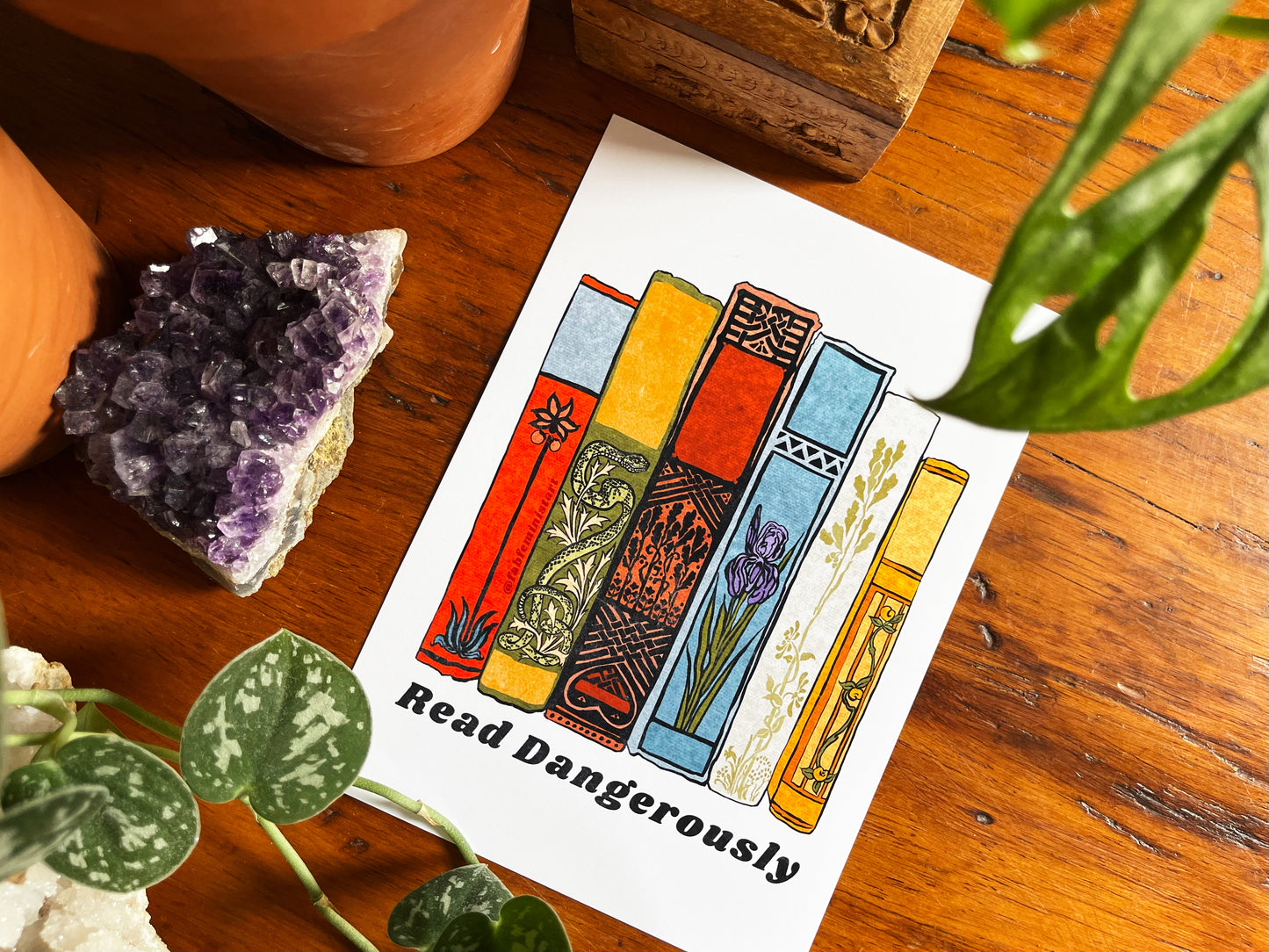 Read Dangerously: book lover print