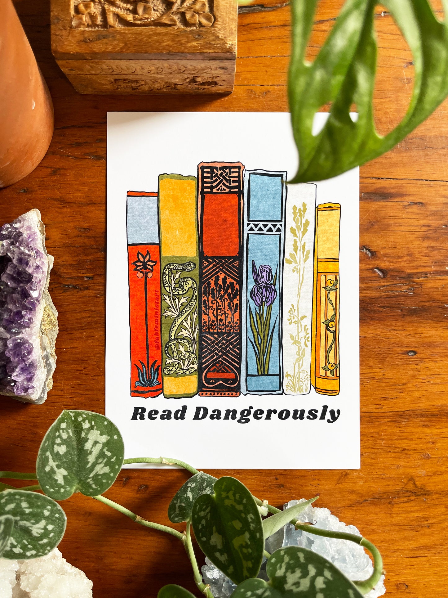 Read Dangerously: book lover print