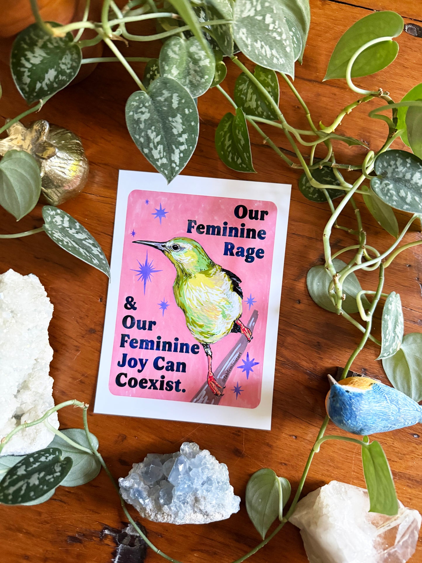 Our Feminine Rage & Our Feminine Joy Can Coexist: feminist art print