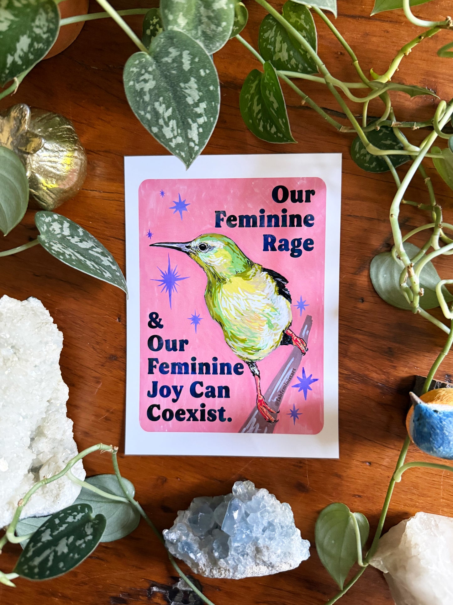 Our Feminine Rage & Our Feminine Joy Can Coexist: feminist art print