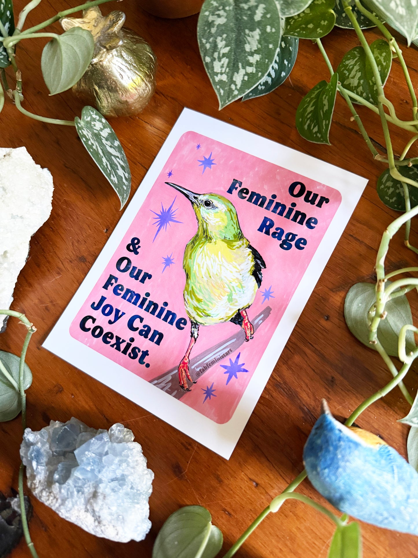 Our Feminine Rage & Our Feminine Joy Can Coexist: feminist art print
