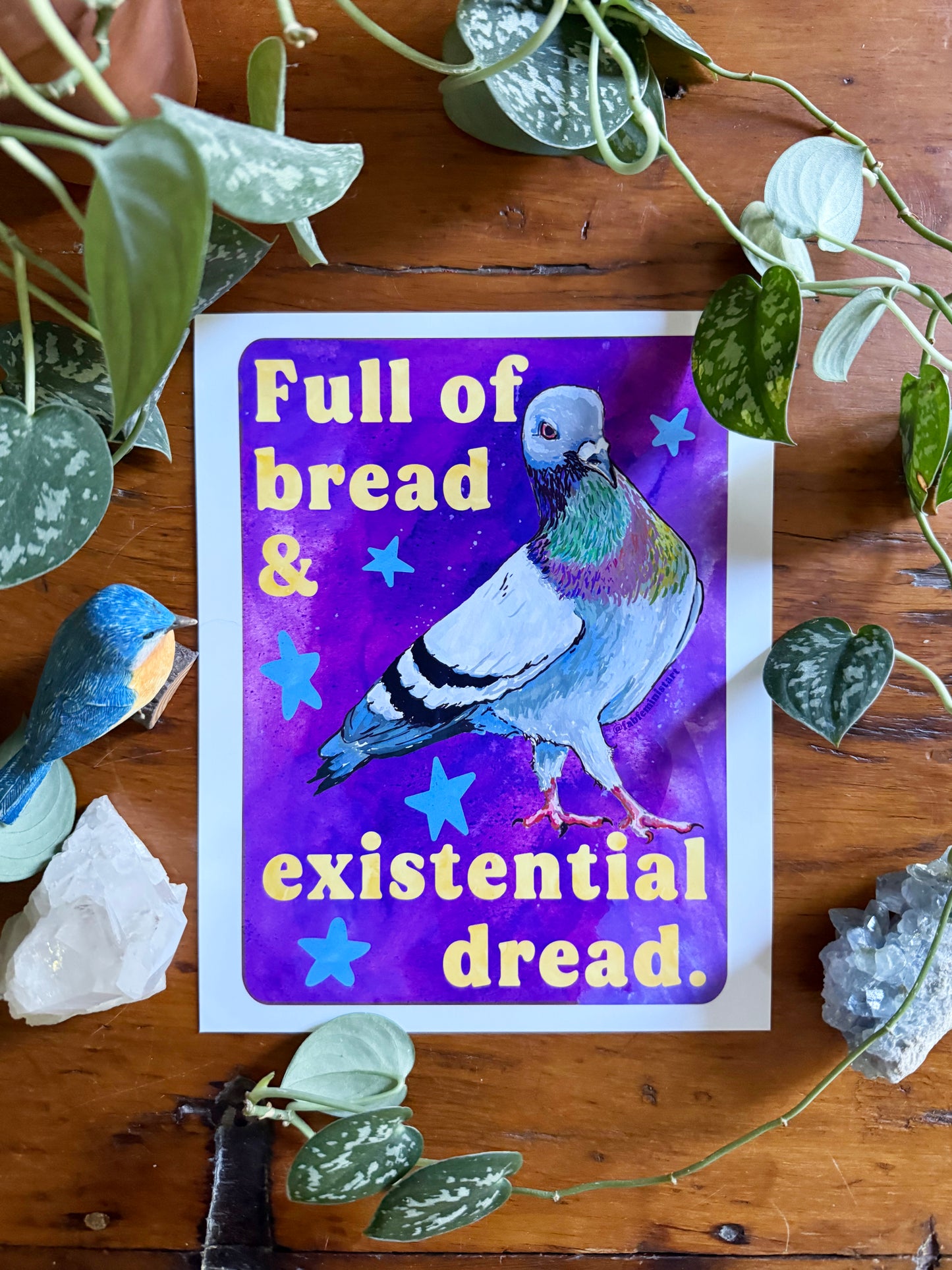 Full of Bread & Existential Dread: Pigeon Wall Art