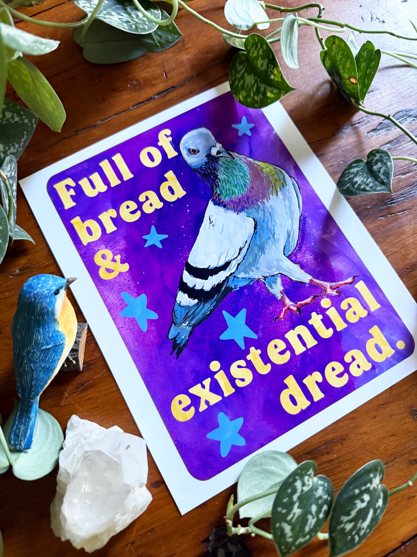 Full of Bread & Existential Dread: Pigeon Wall Art