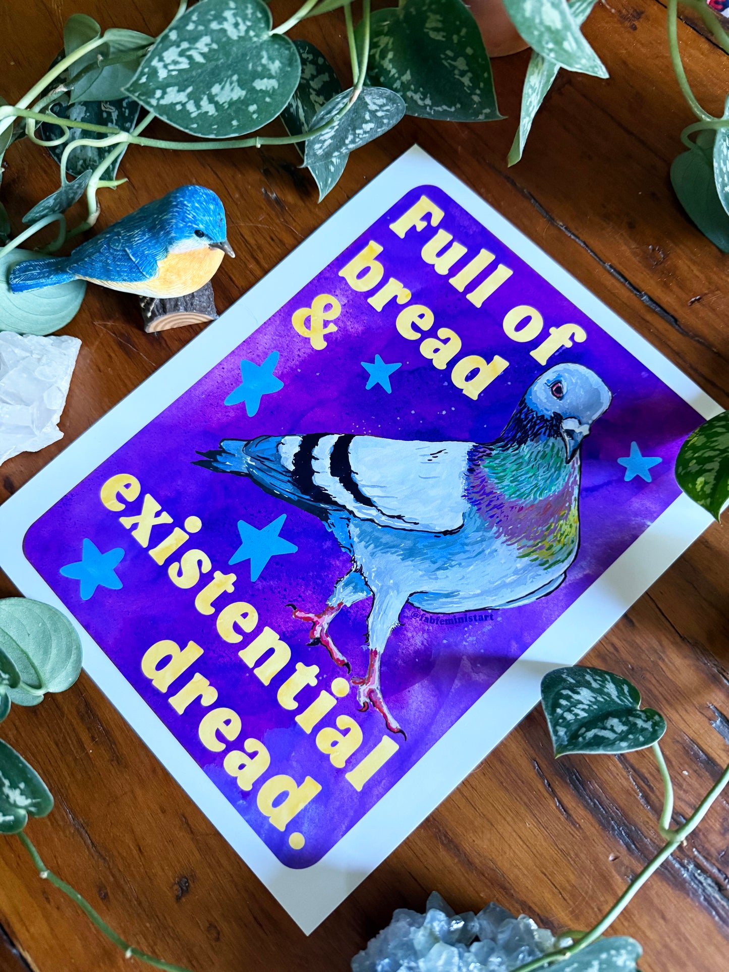 Full of Bread & Existential Dread: Pigeon Wall Art