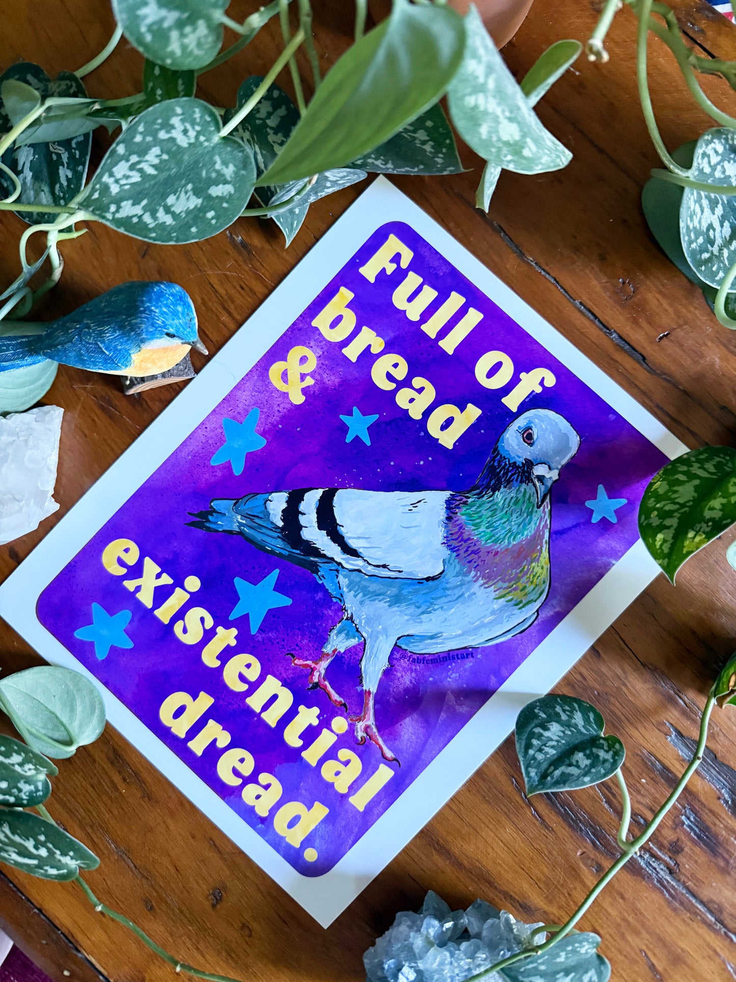 Full of Bread & Existential Dread: Pigeon Wall Art