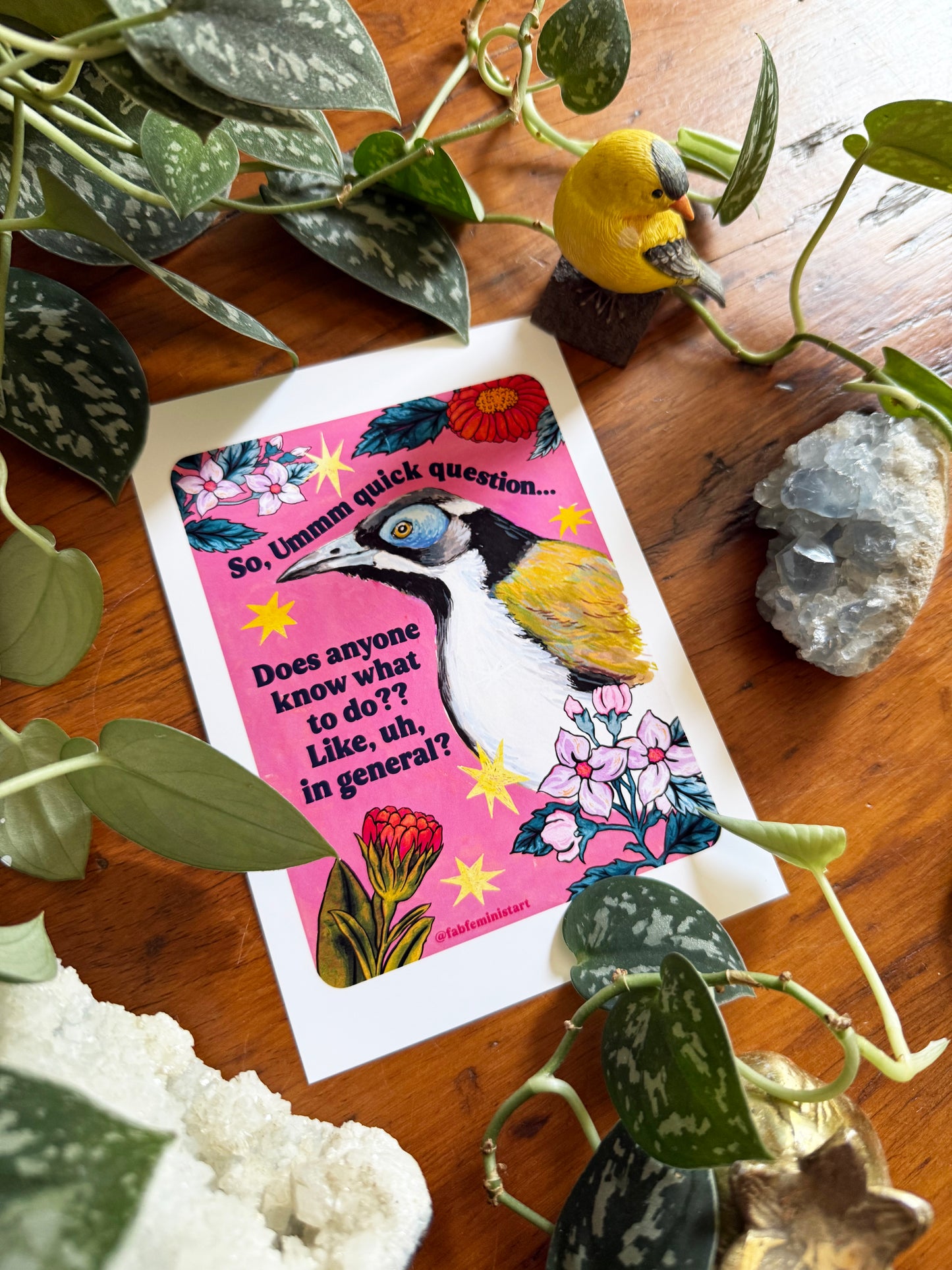 So, Ummm quick question... Does anyone know what to do?? Like, uh, in general: feminist art print