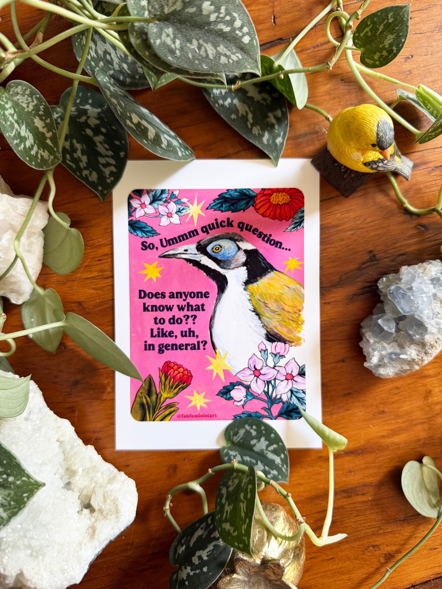 So, Ummm quick question... Does anyone know what to do?? Like, uh, in general: feminist art print