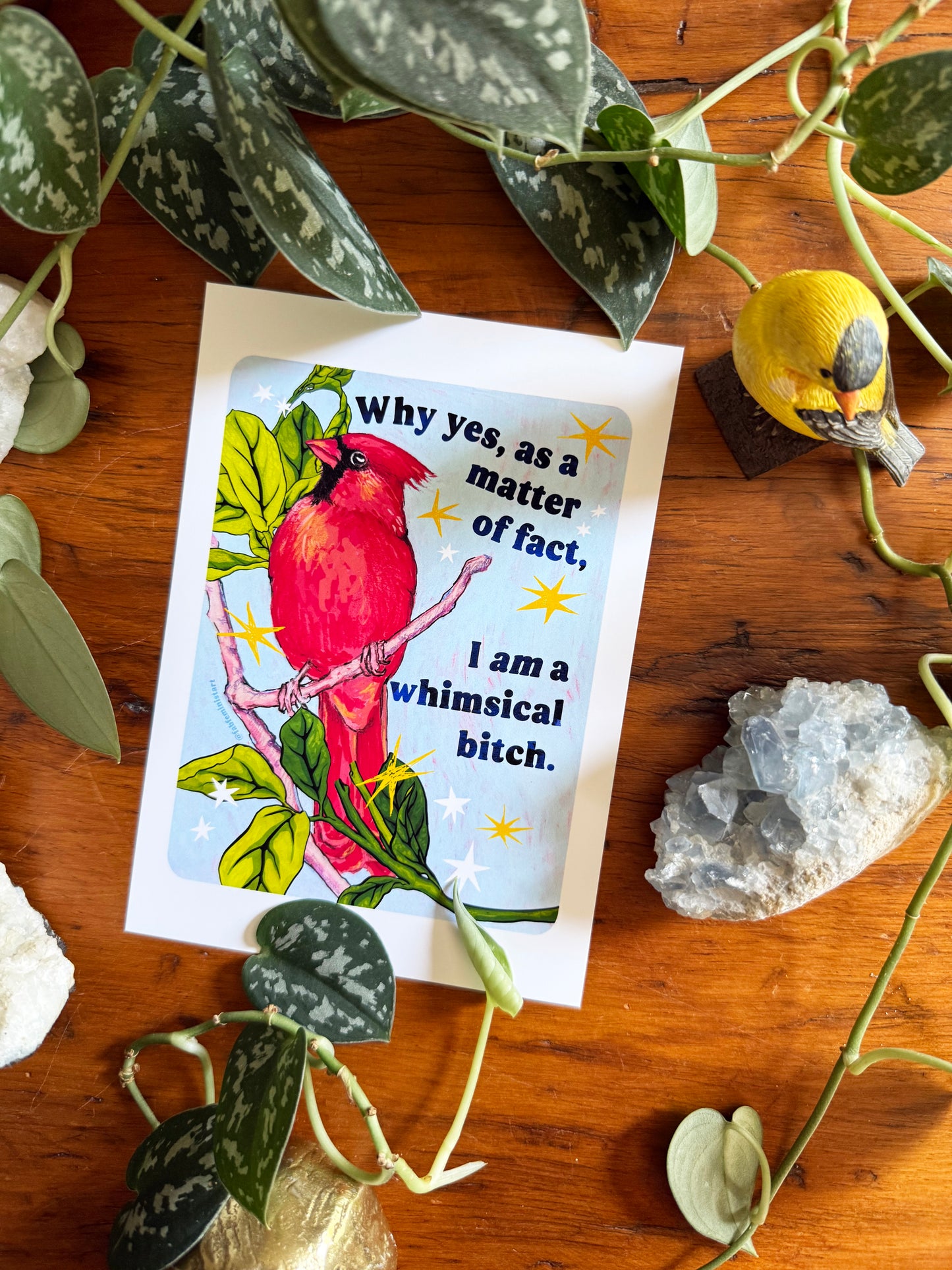 Why yes, as a matter of fact, I am a whimsical bitch: Feminist Art Print