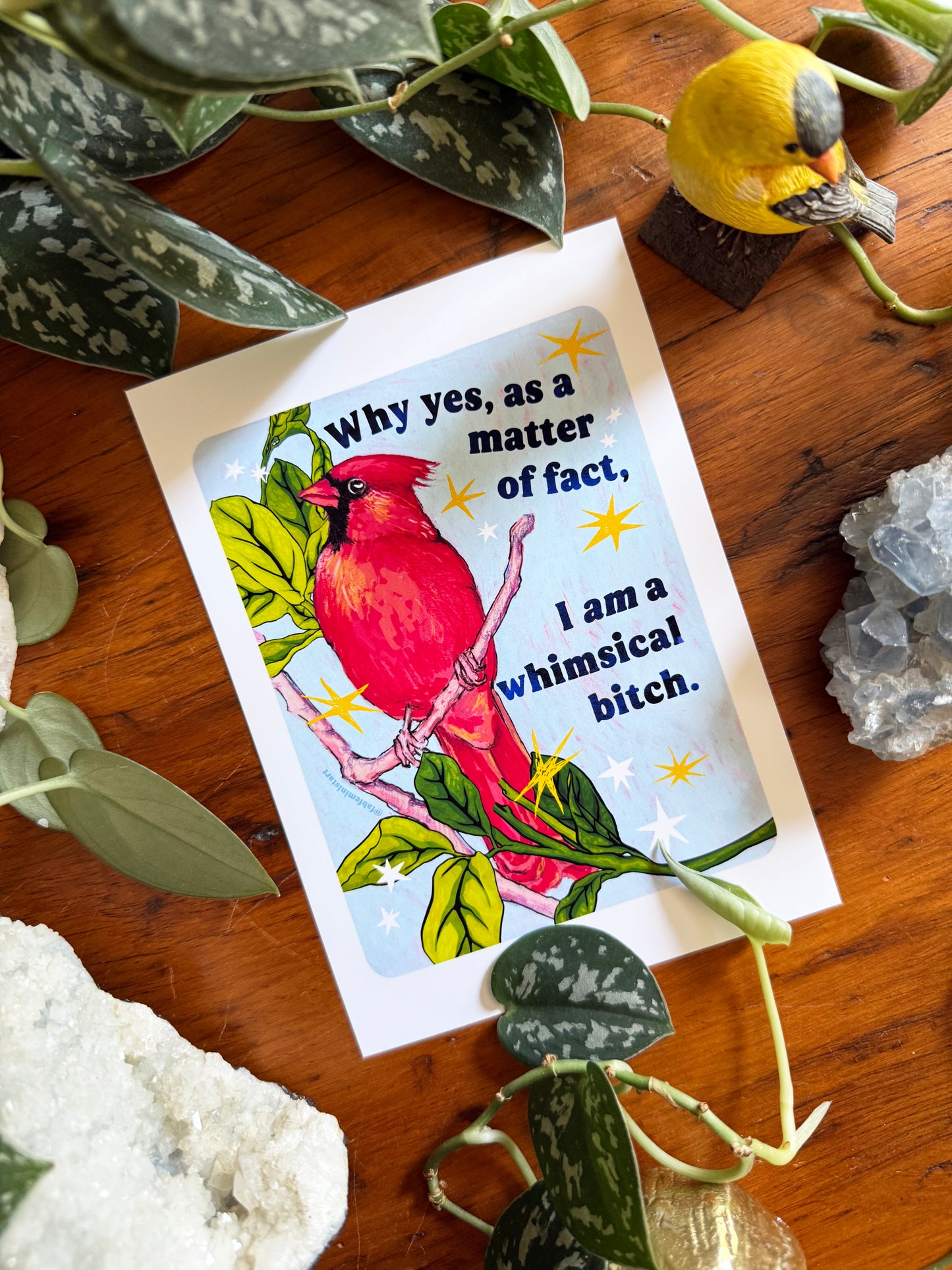 Why yes, as a matter of fact, I am a whimsical bitch: Feminist Art Print