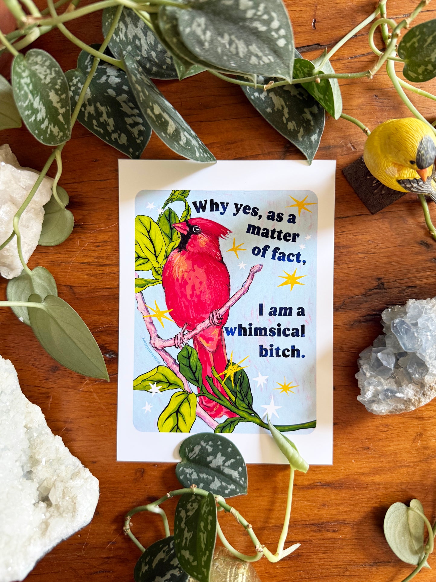 Why yes, as a matter of fact, I am a whimsical bitch: Feminist Art Print
