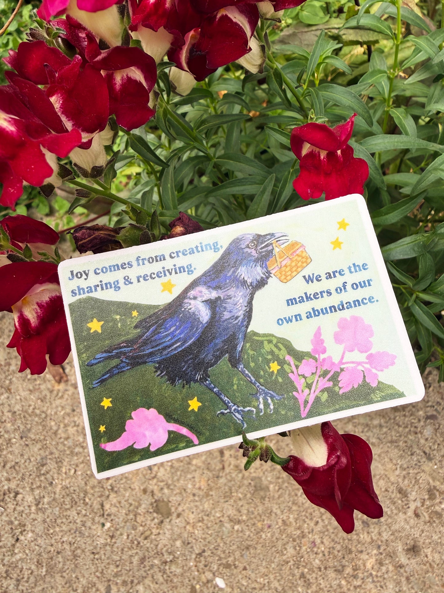 Joy comes from creating sharing and receiving: feminist sticker