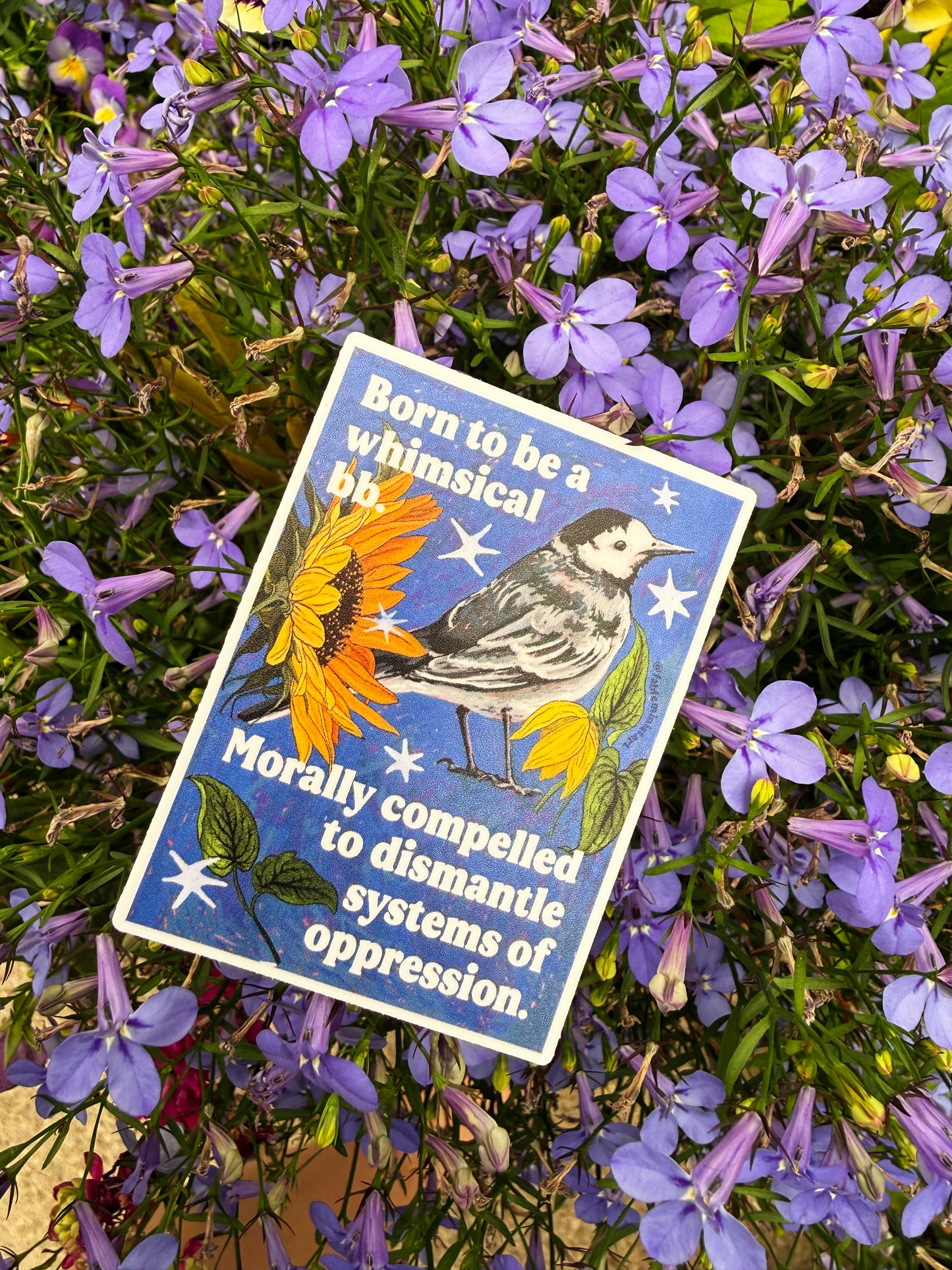 Born to be a whimsical bb. Morally compelled to dismantle systems of oppression: feminist sticker