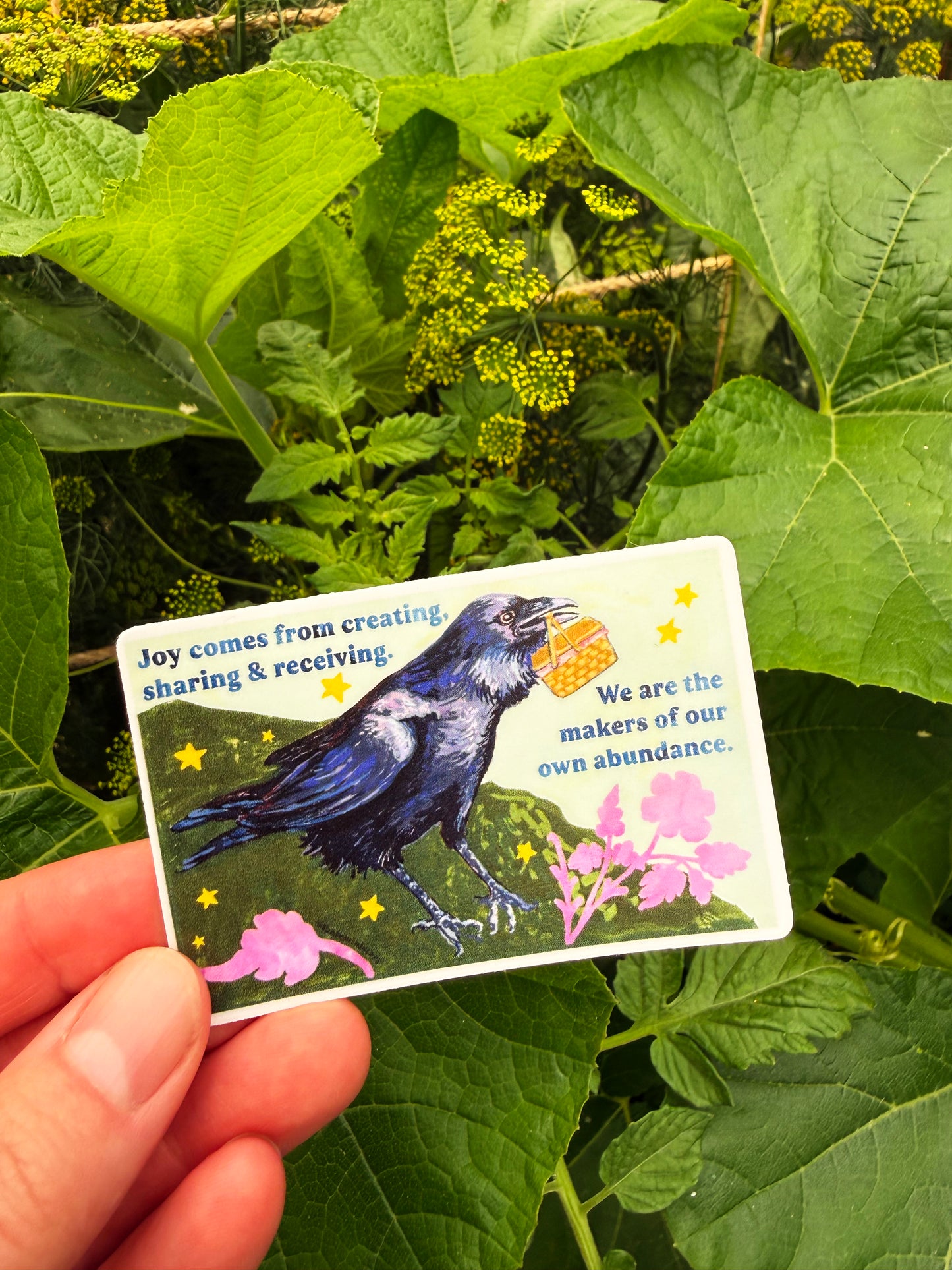 Joy comes from creating sharing and receiving: feminist sticker