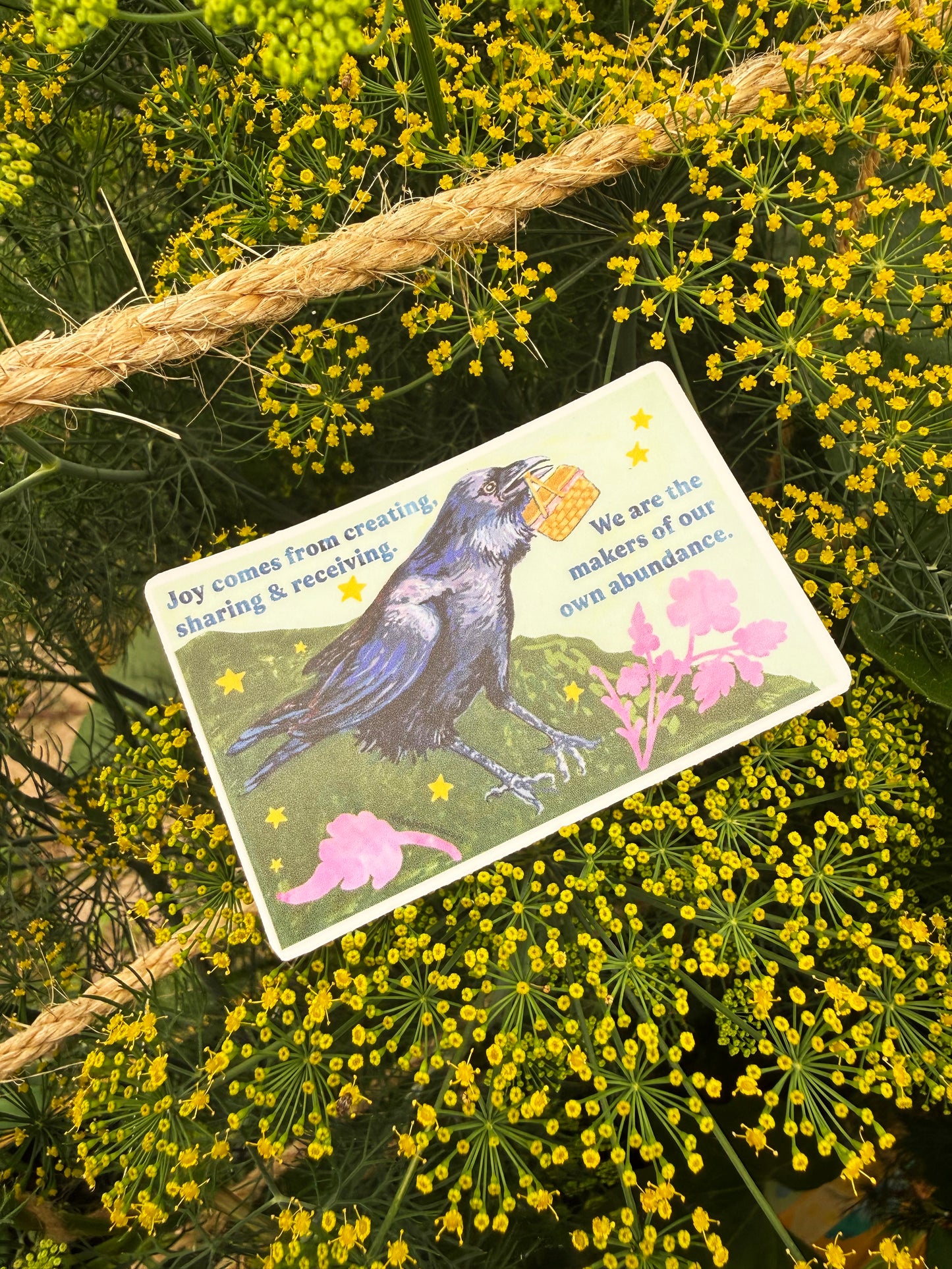 Joy comes from creating sharing and receiving: feminist sticker