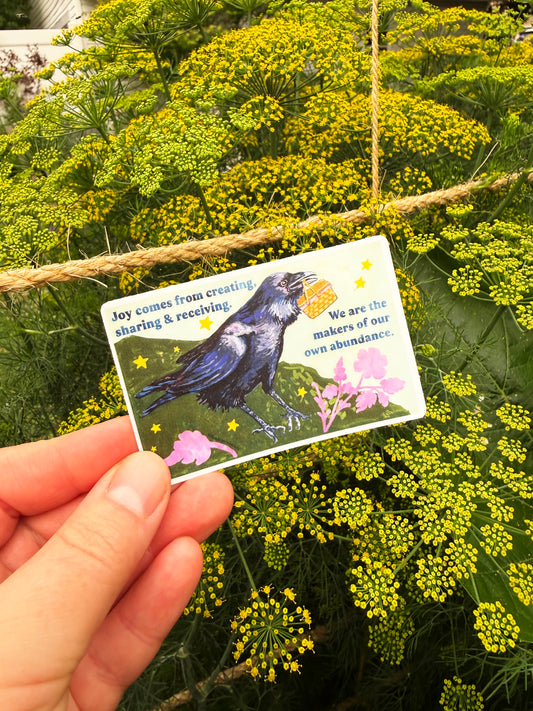 Joy comes from creating sharing and receiving: feminist sticker