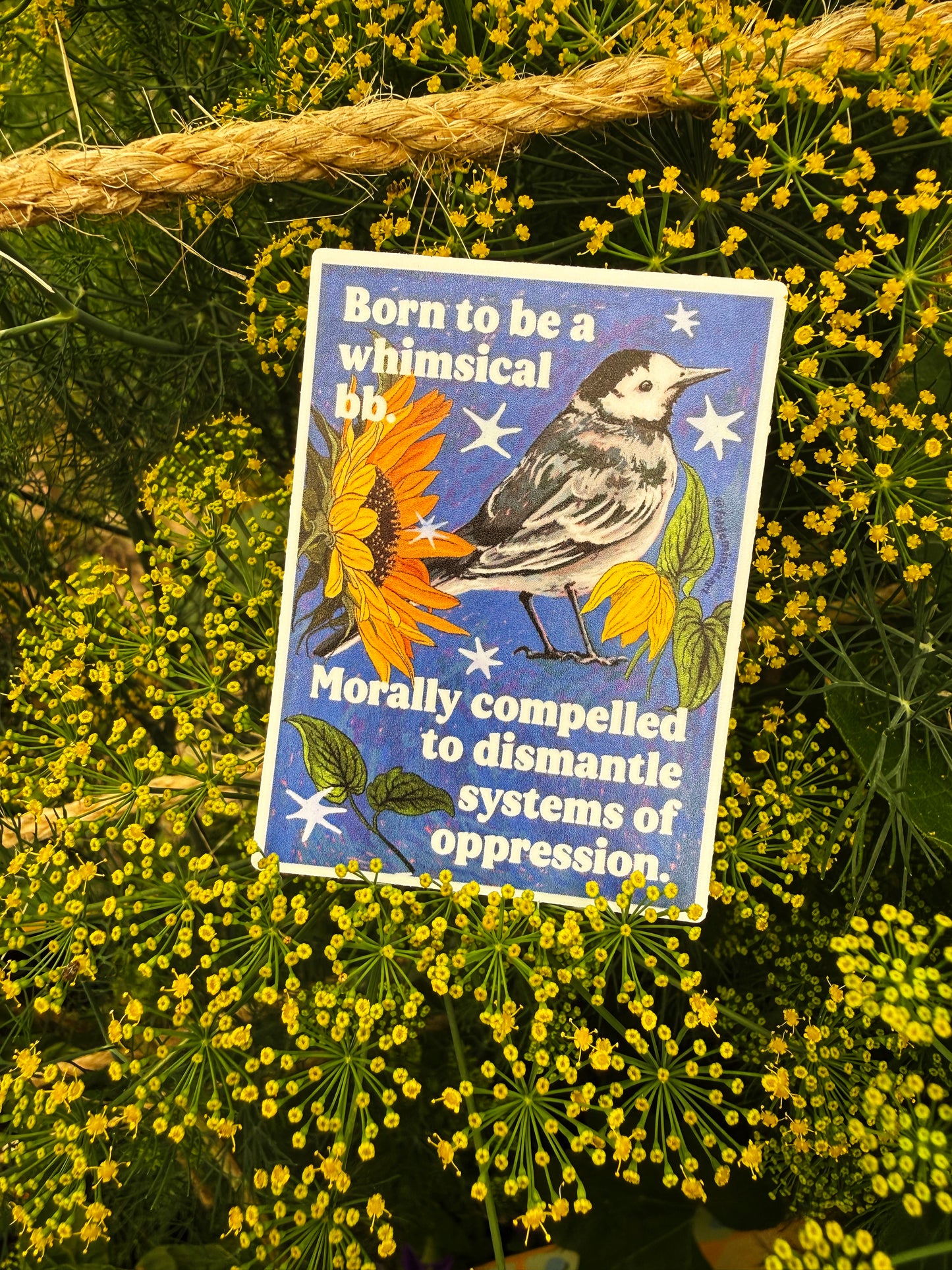 Born to be a whimsical bb. Morally compelled to dismantle systems of oppression: feminist sticker