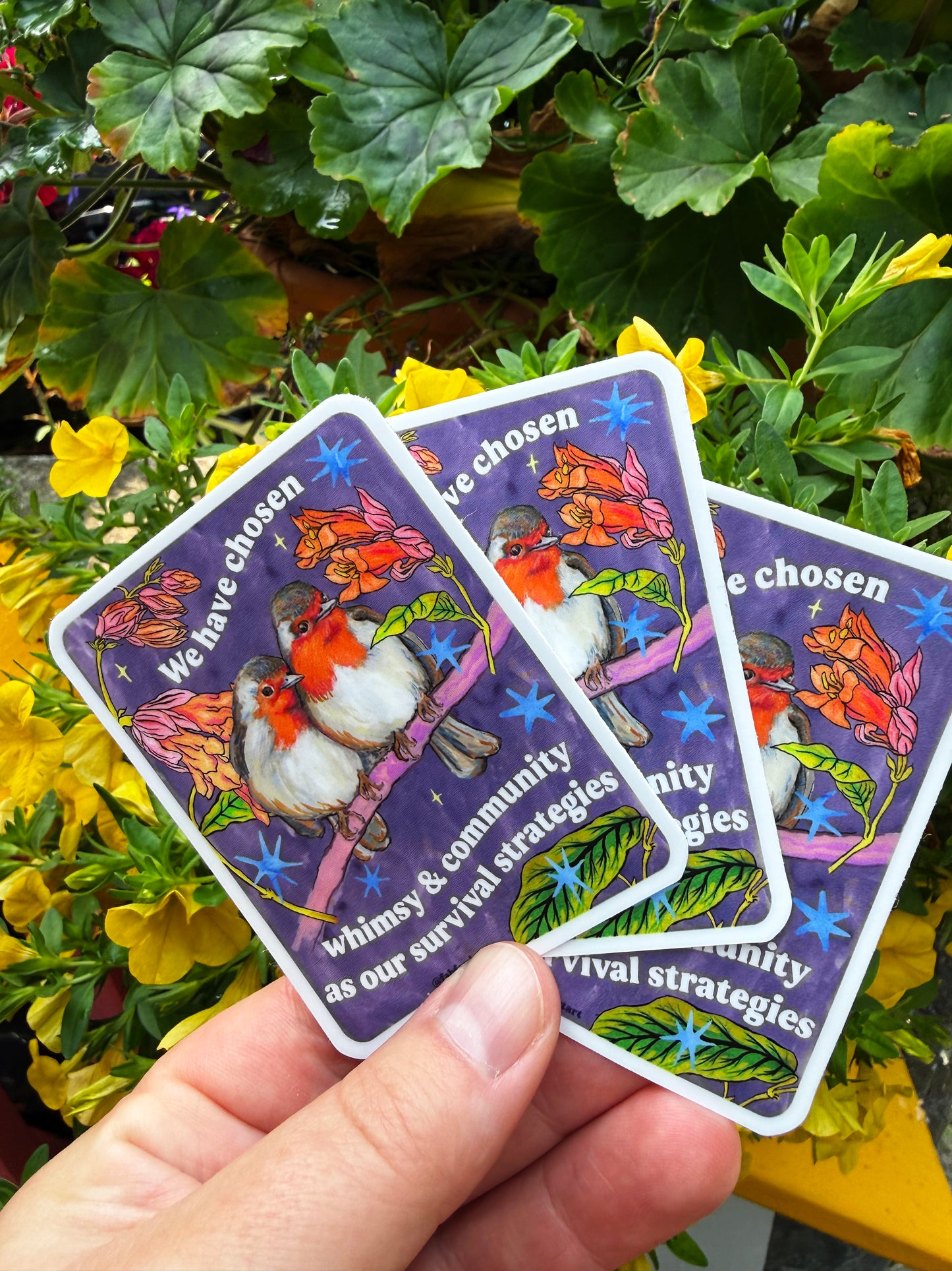 We have chosen whimsy and community as our survival strategies: feminist sticker