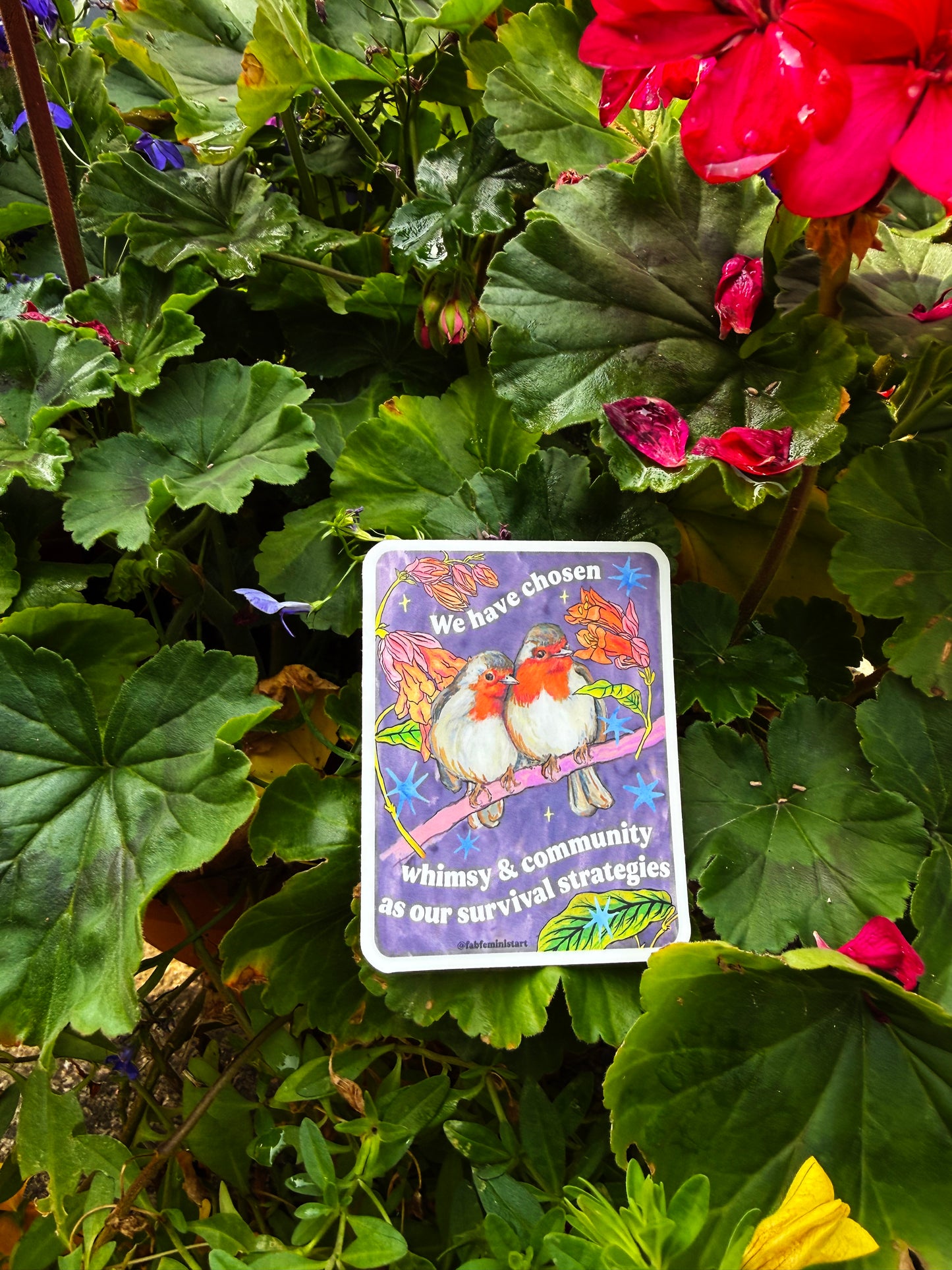 We have chosen whimsy and community as our survival strategies: feminist sticker