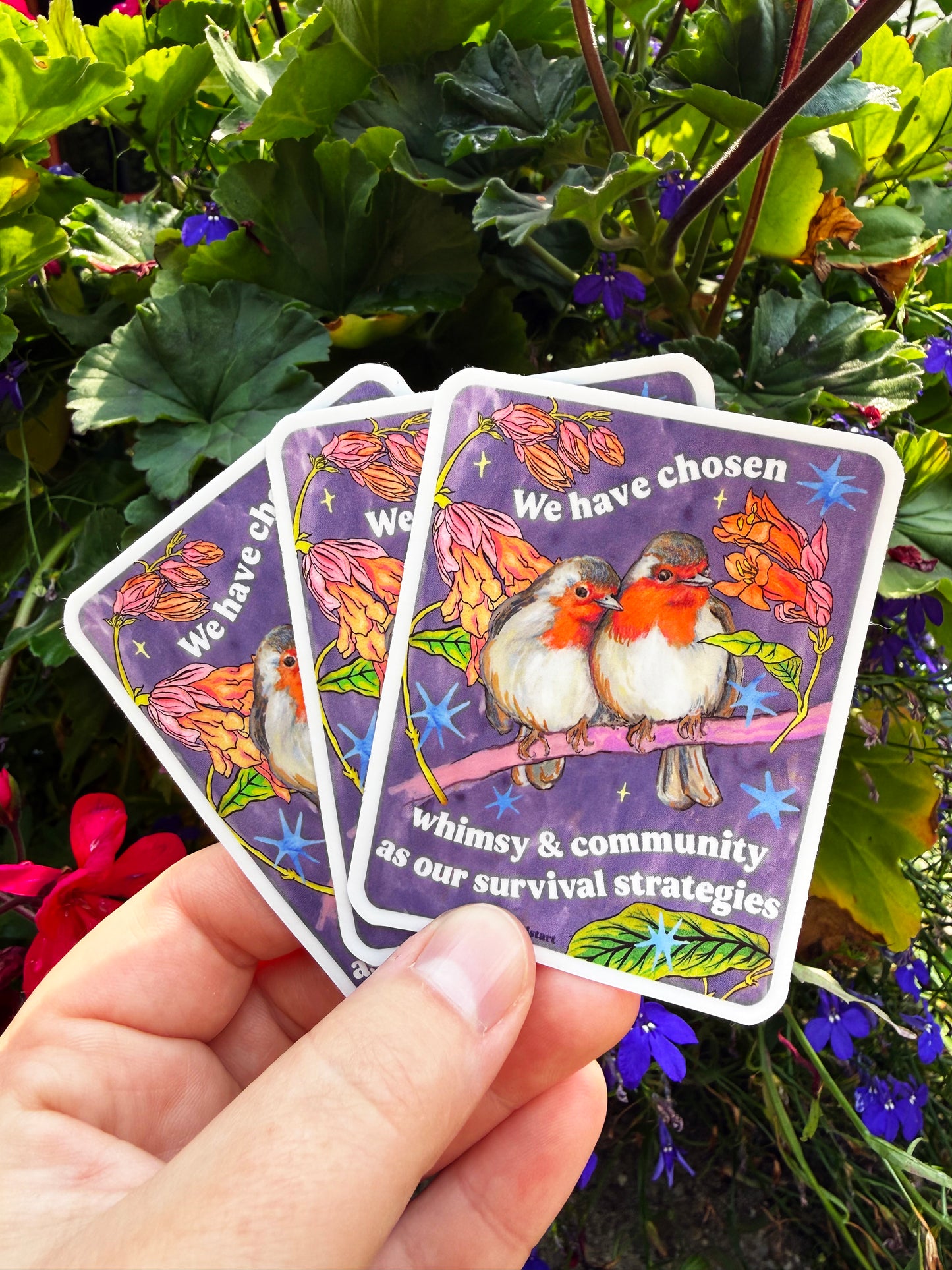 We have chosen whimsy and community as our survival strategies: feminist sticker