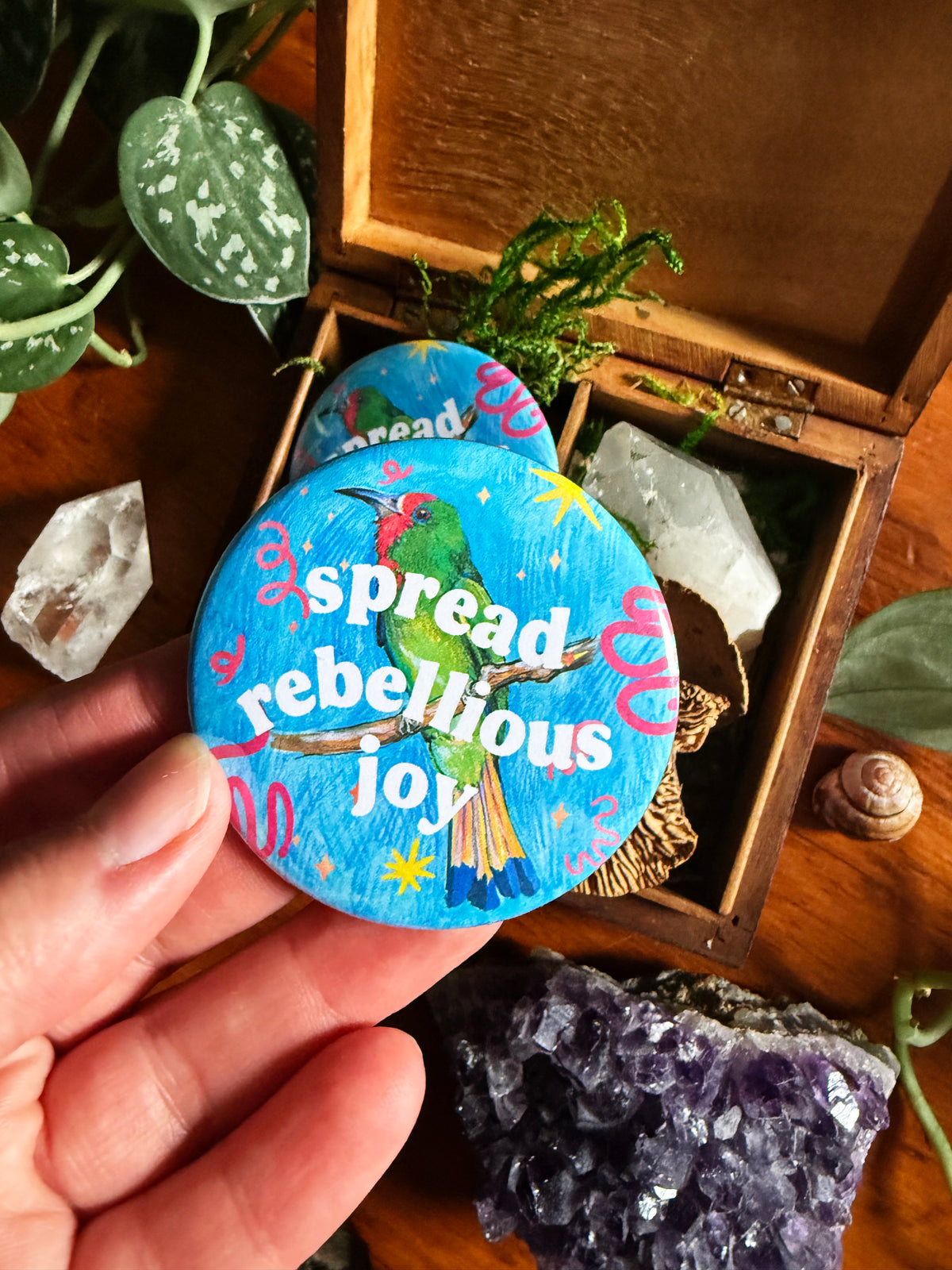 Spread Rebellious Joy: Feminist Pinback Button