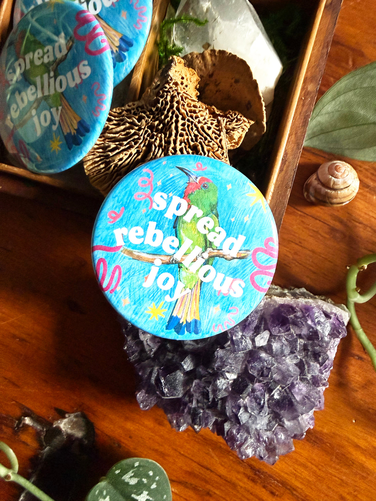 Spread Rebellious Joy: Feminist Pinback Button