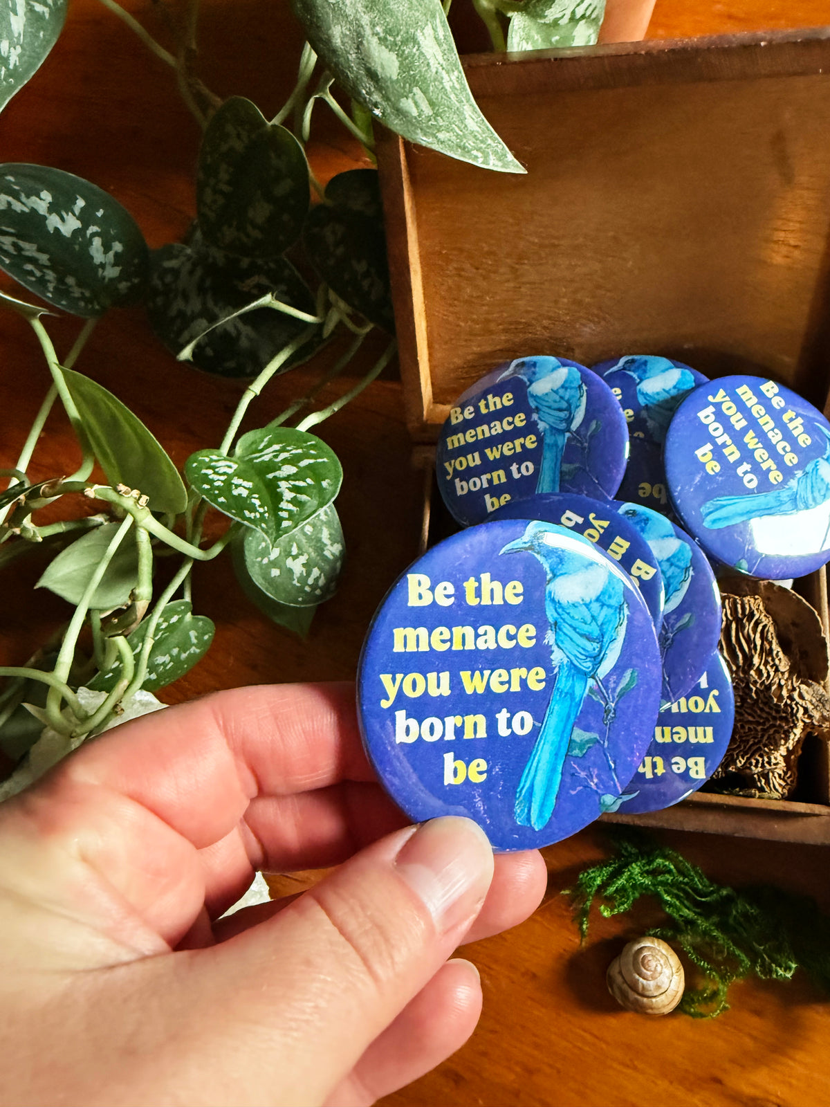 be the menace you were born to be: Feminist Pinback Button