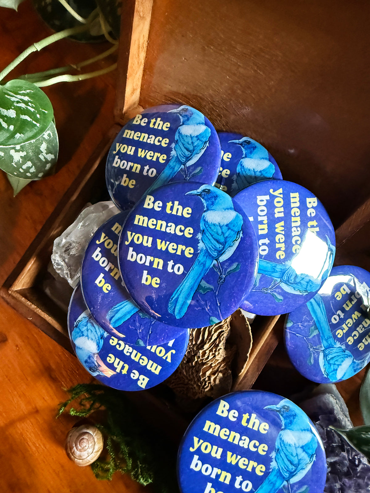 be the menace you were born to be: Feminist Pinback Button