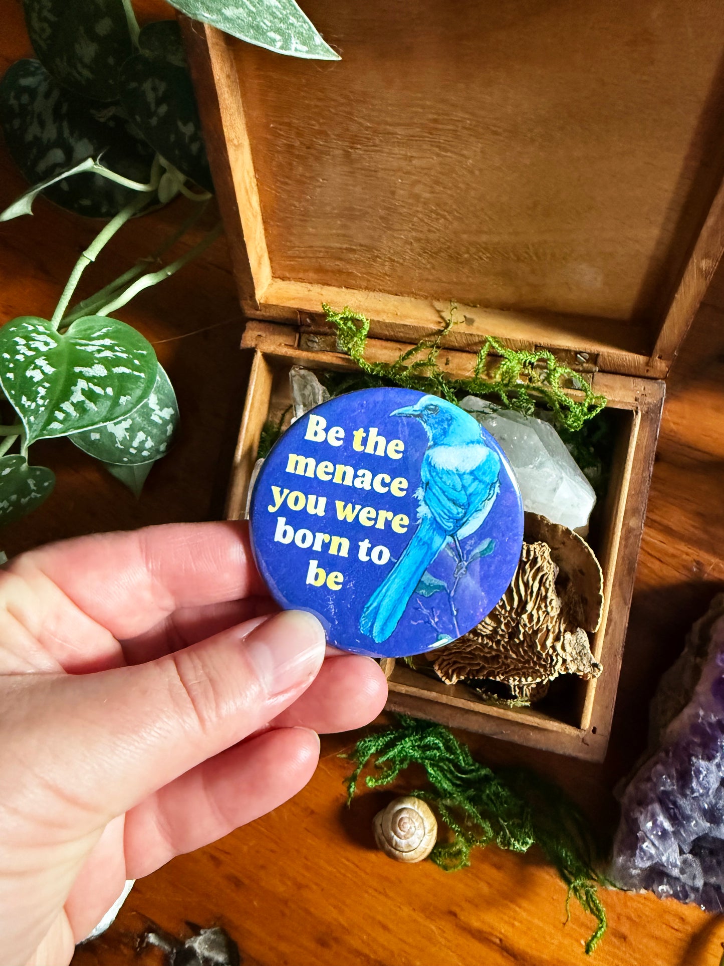 be the menace you were born to be: Feminist Pinback Button